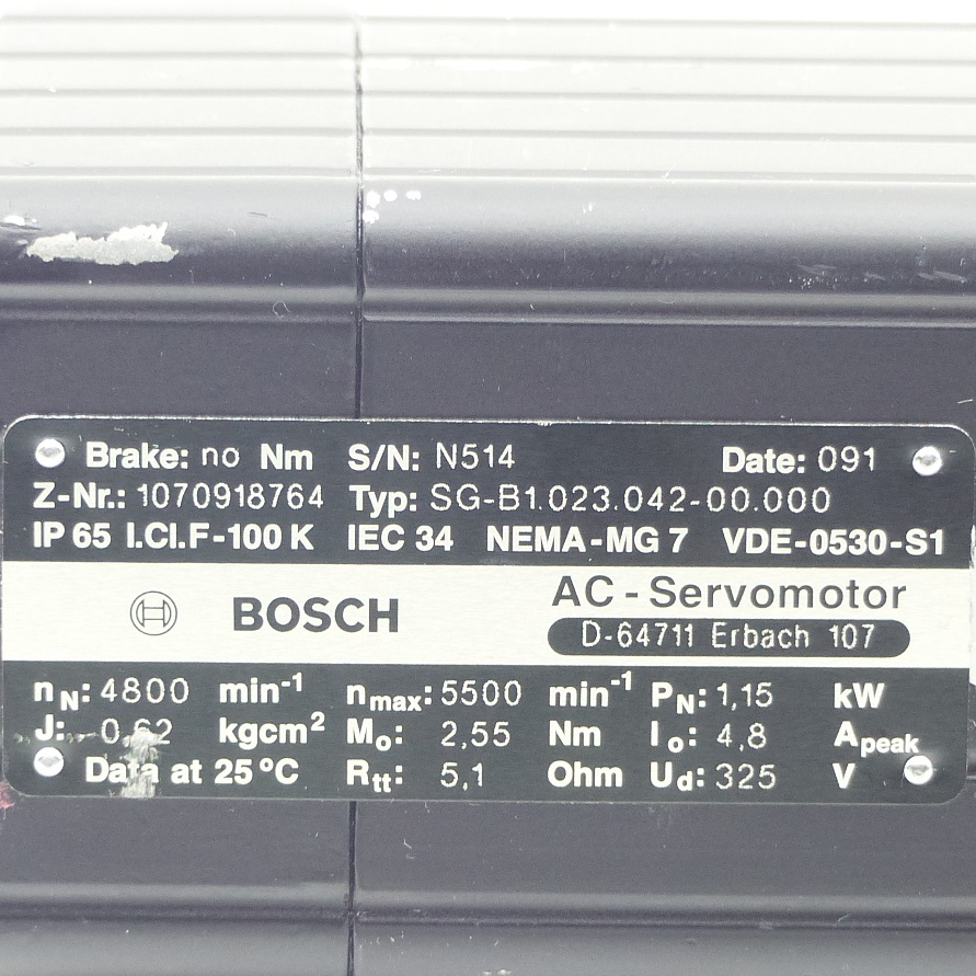 AC-Servo Motor SG-B1.023.042-00.000 