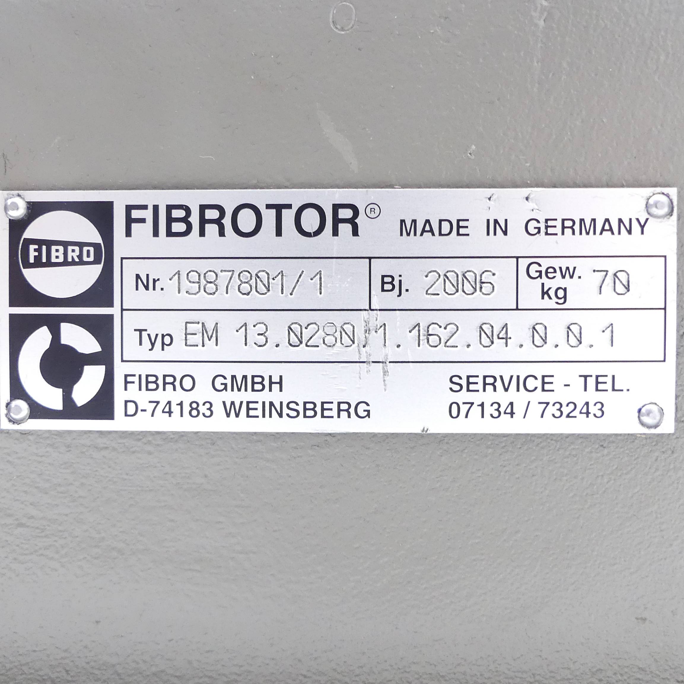 FIBROTOR Rotary indexing table EM 13 