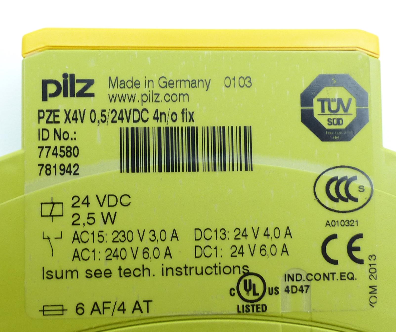 Kontaktblock PZE X4V 0,5/24VDC 4n/o fix 