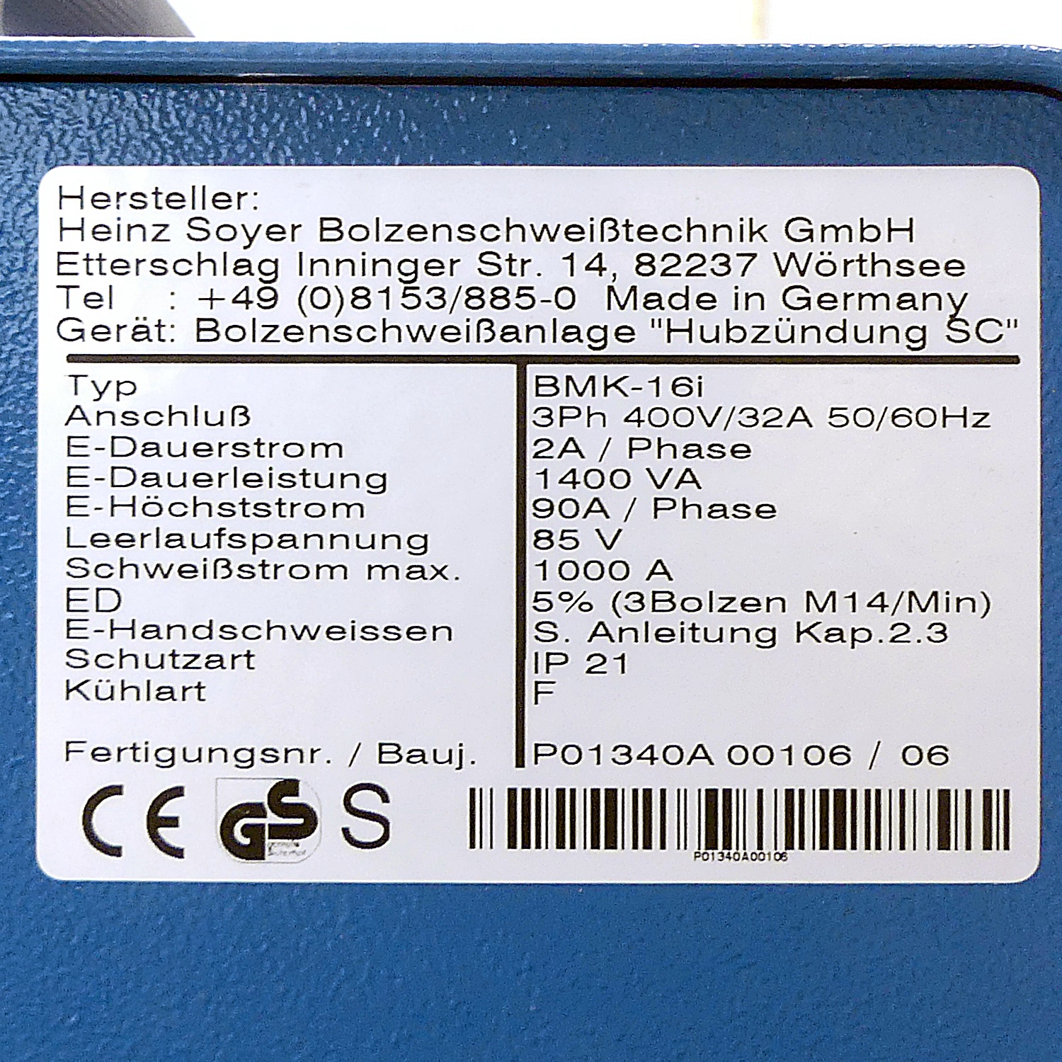 Stud welding device BMK-16i New