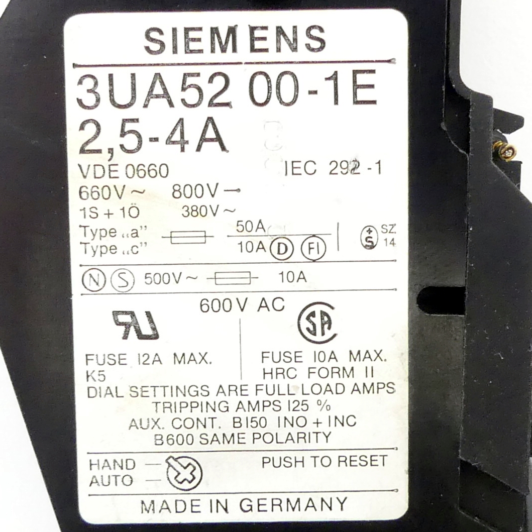 Overload relay 3UA52 00-1E