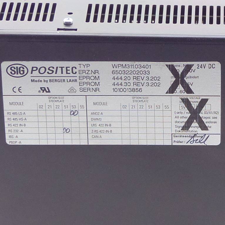 4 axis positioning unit with parallel sequence controlWPM311.03401 D 232/485L EEP OED3V3