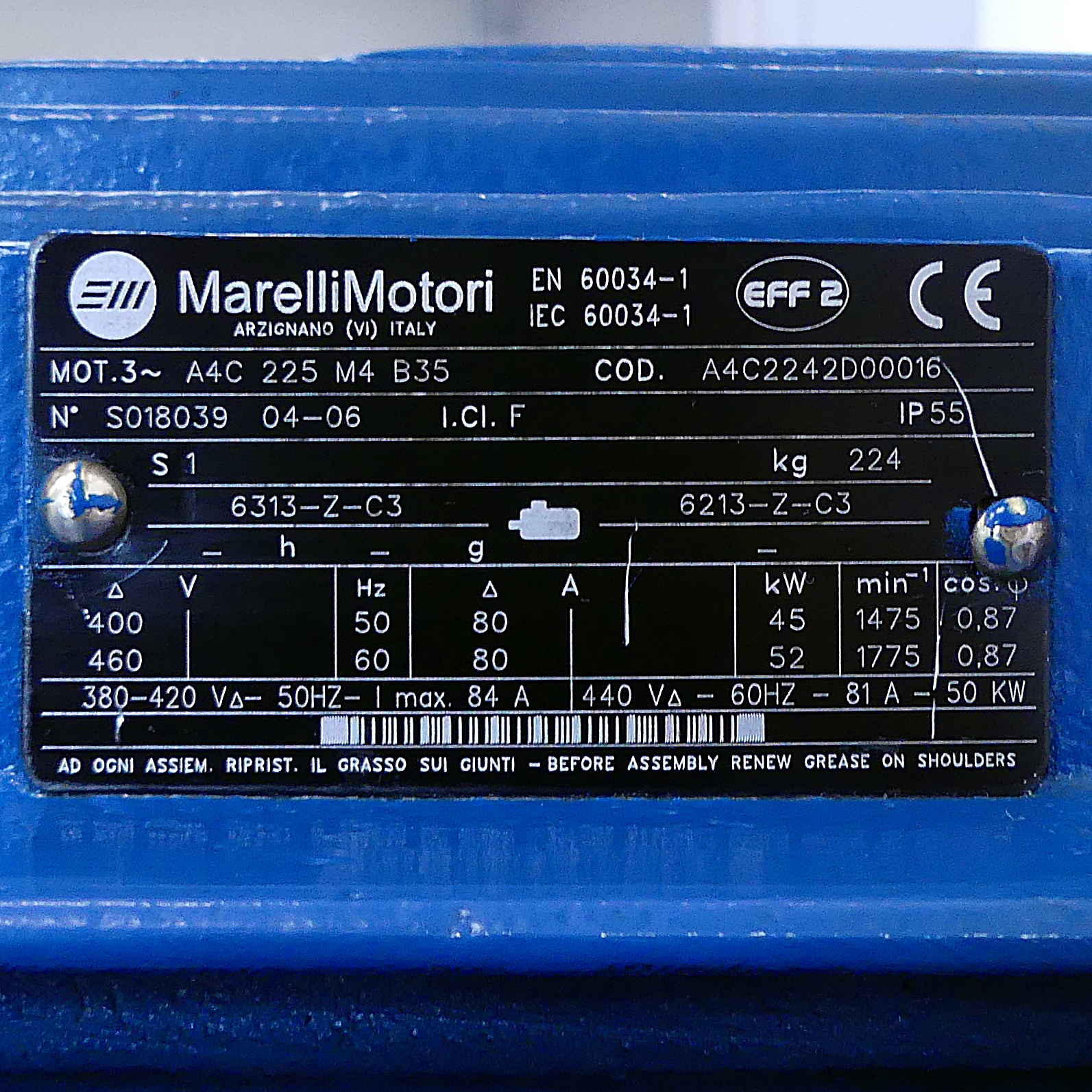 Three-phase motor A4C 225 M4 B35