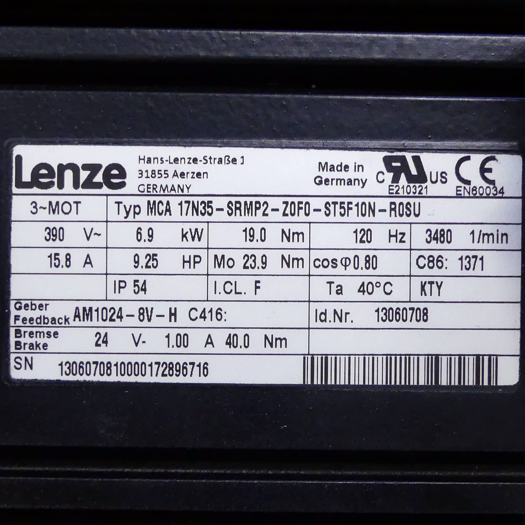 servomotors with gear MCA17N35-SRMP2-Z0F0-ST5F10N-R0SU