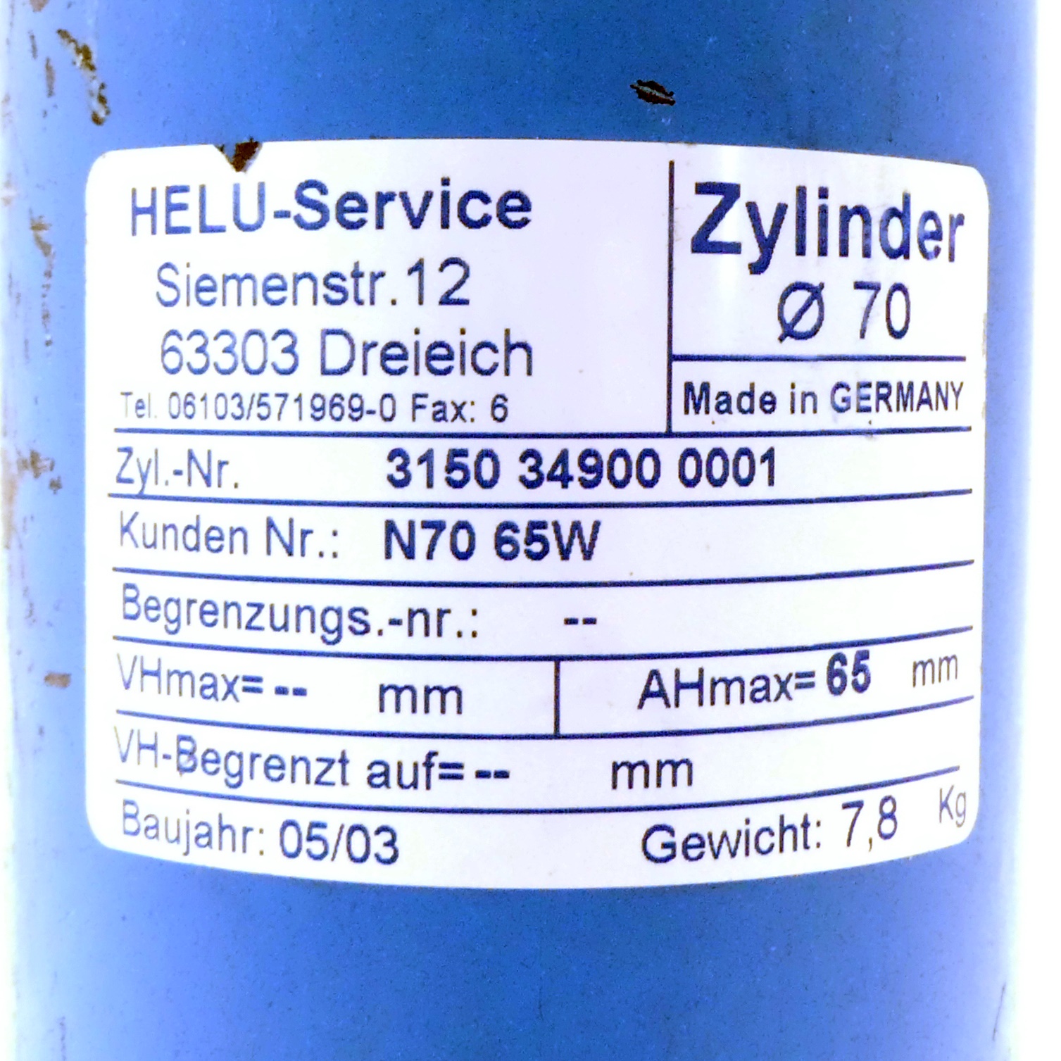 Zylinder N70 65W 