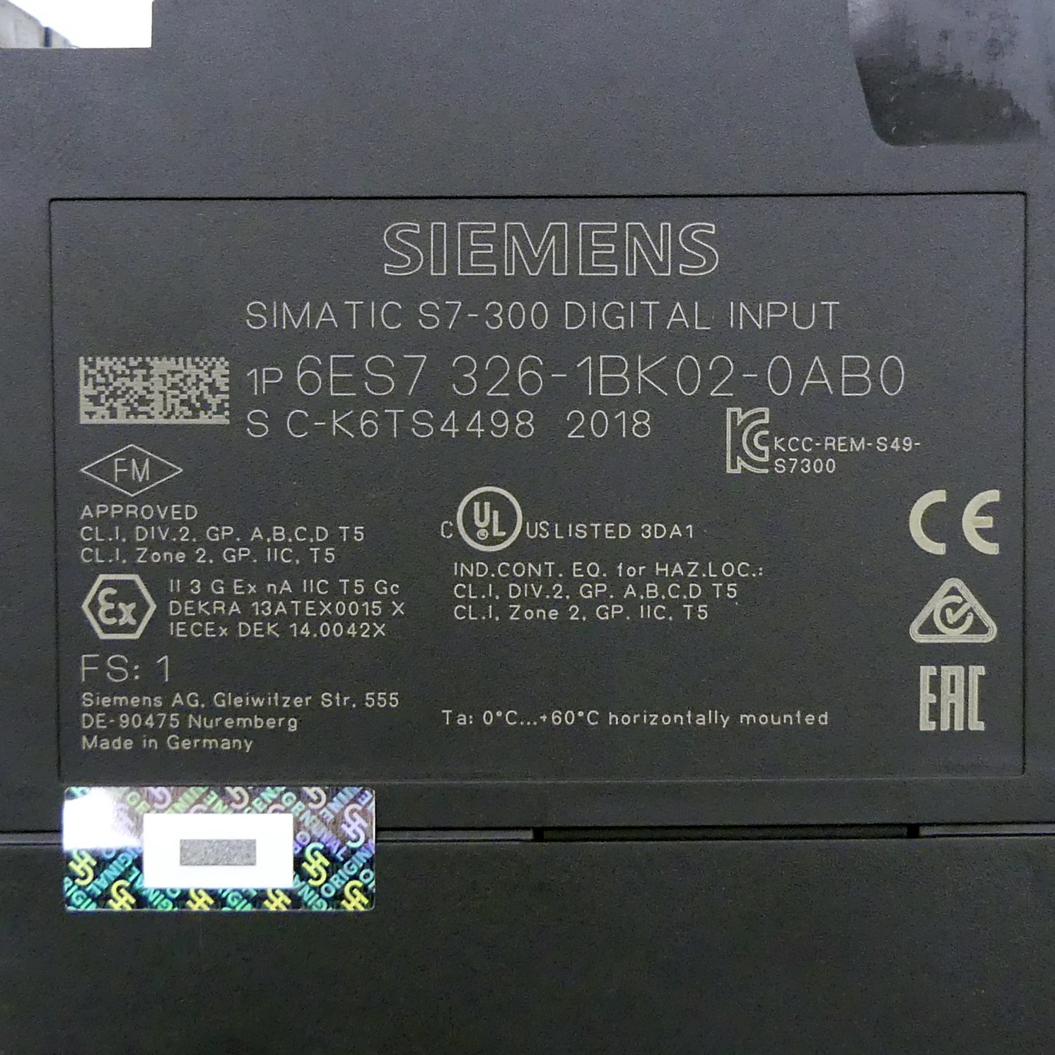 SIMATIC S7-300 Digital Input Module  Neu geöffnete OVP