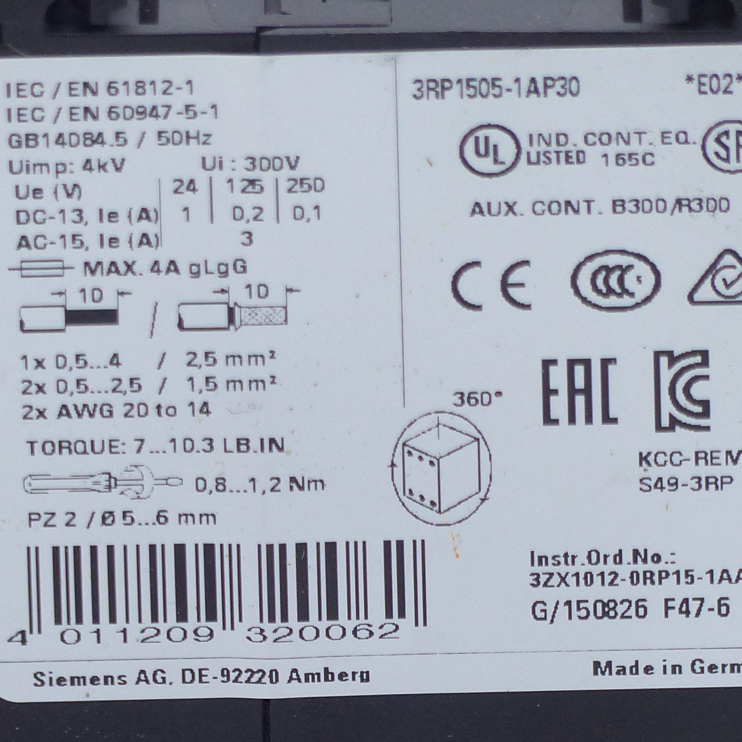 Time Relay 3RP1505-1AP30 