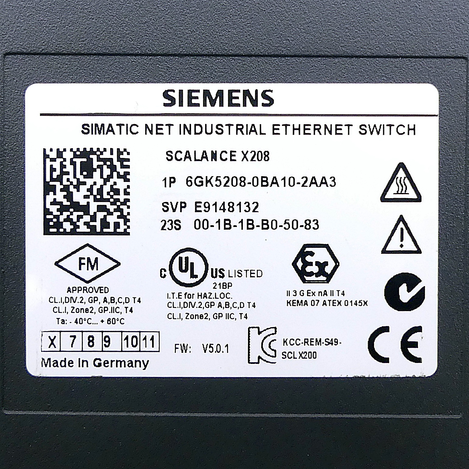 SIMATIC Net Industrial Ethernet Switch Scalance X208 