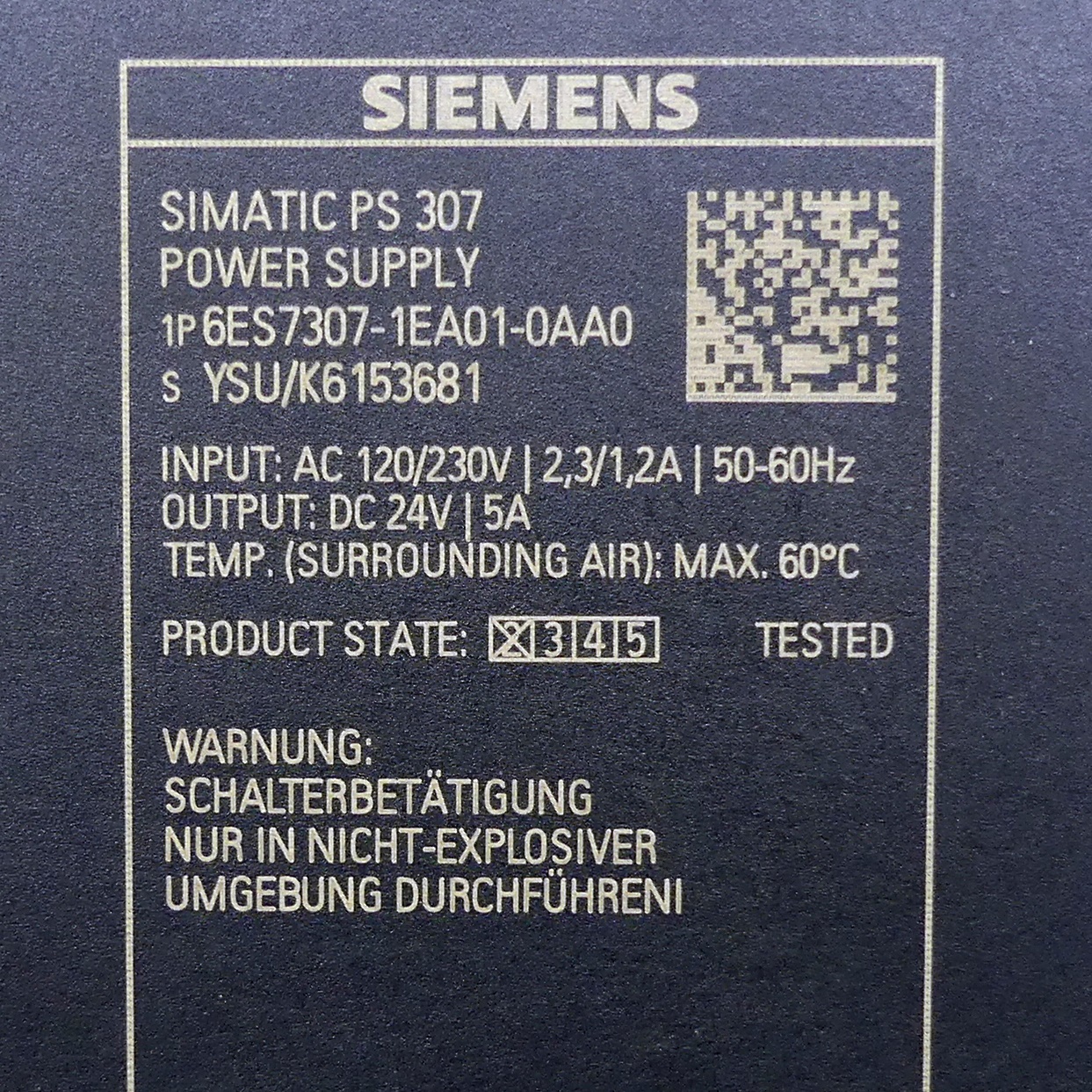 Netzgerät SIMATIC PS 307