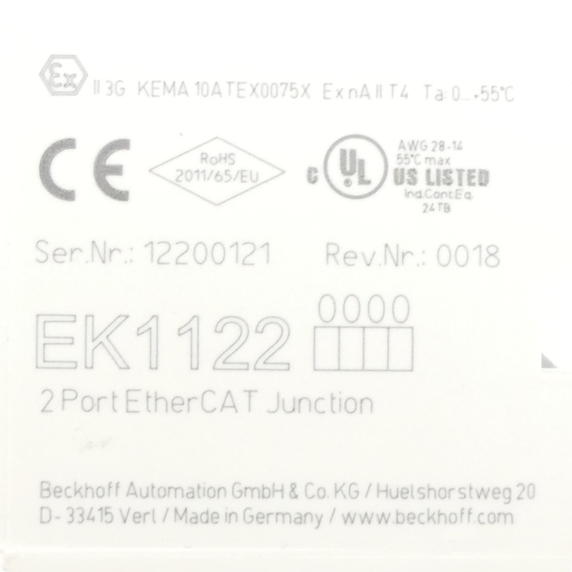 2-Port-EtherCAT-Abzweig