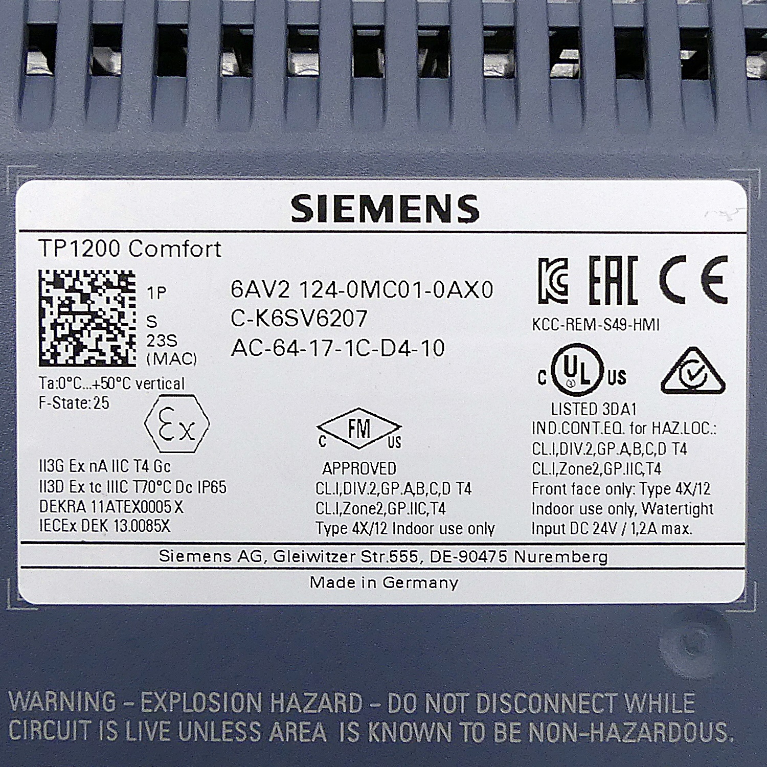 HMI TP1200 Comfort Touch Panel  Neuwertig