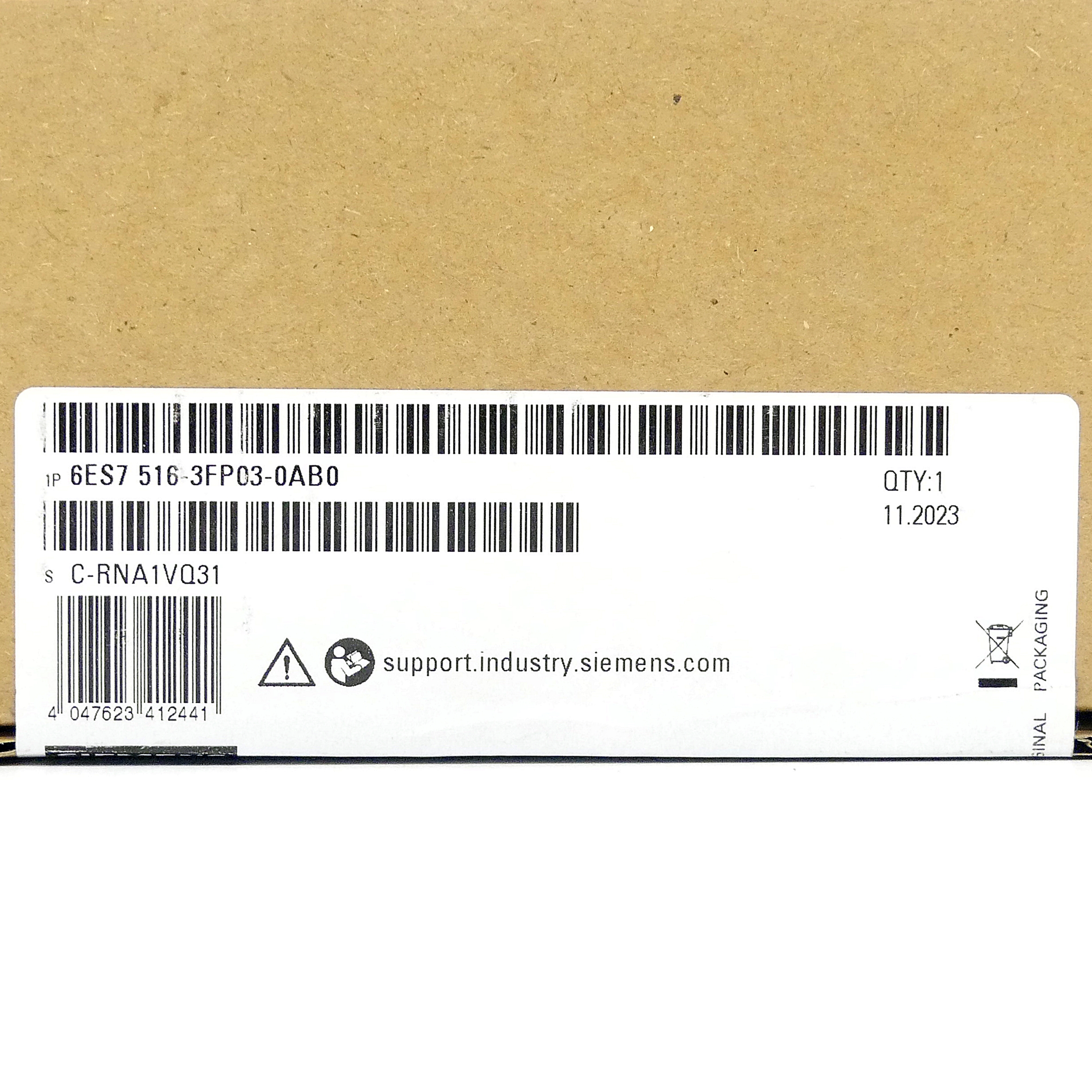 SIMATIC S7-1500F central processing unit with work memory 