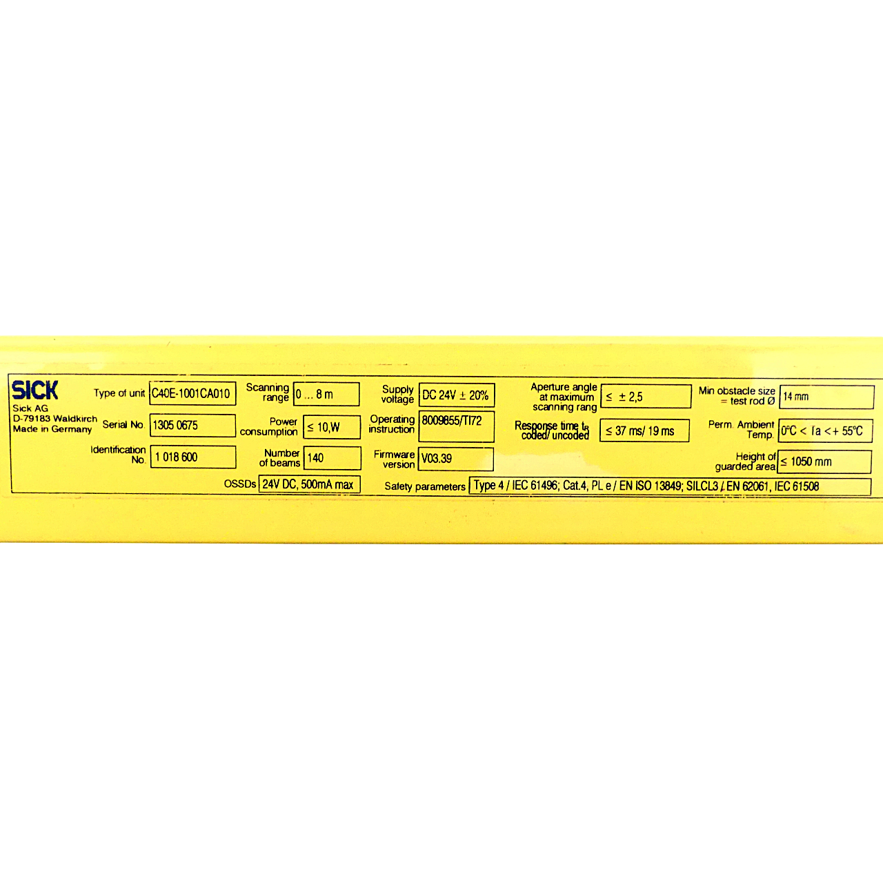 Safety light curtain C4000 C40E-1001CA010