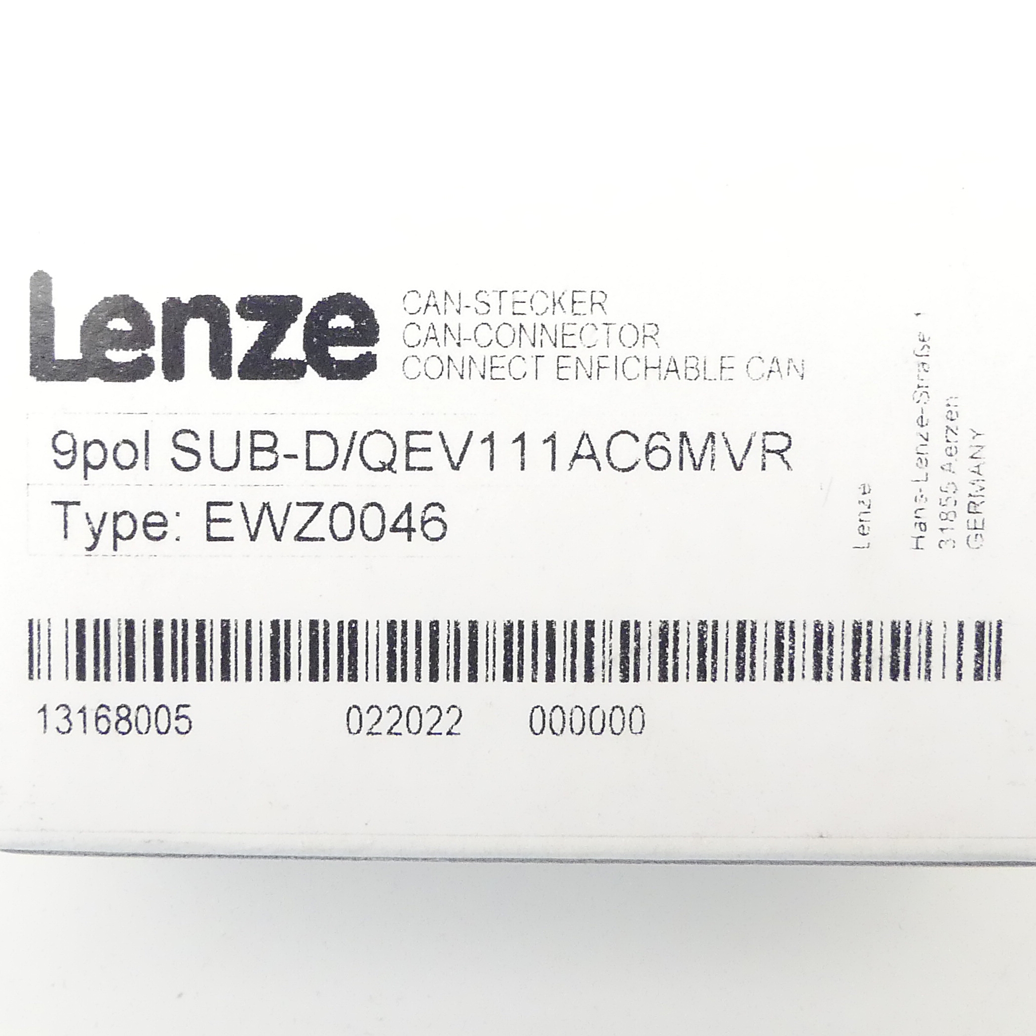CAN-Stecker 9pol SUB-D/QEV111AC6MVR