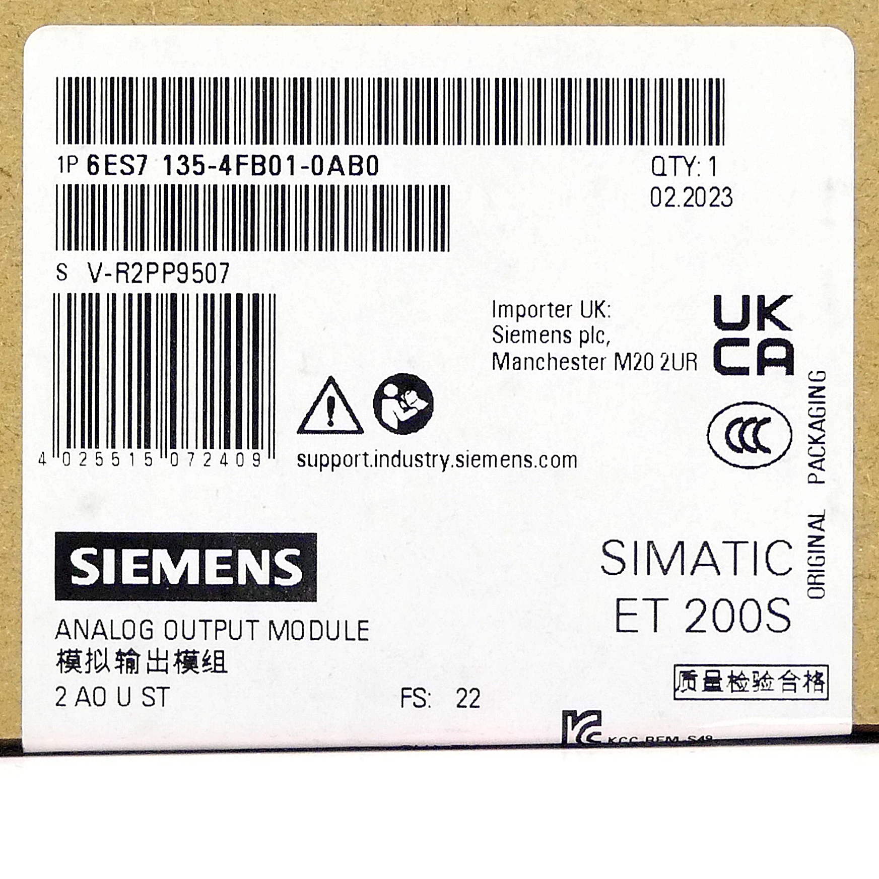 SIMATIC DP Electronics module for ET200S