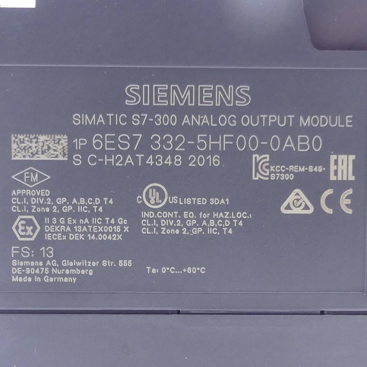 Simatic S7-300 analog output module  