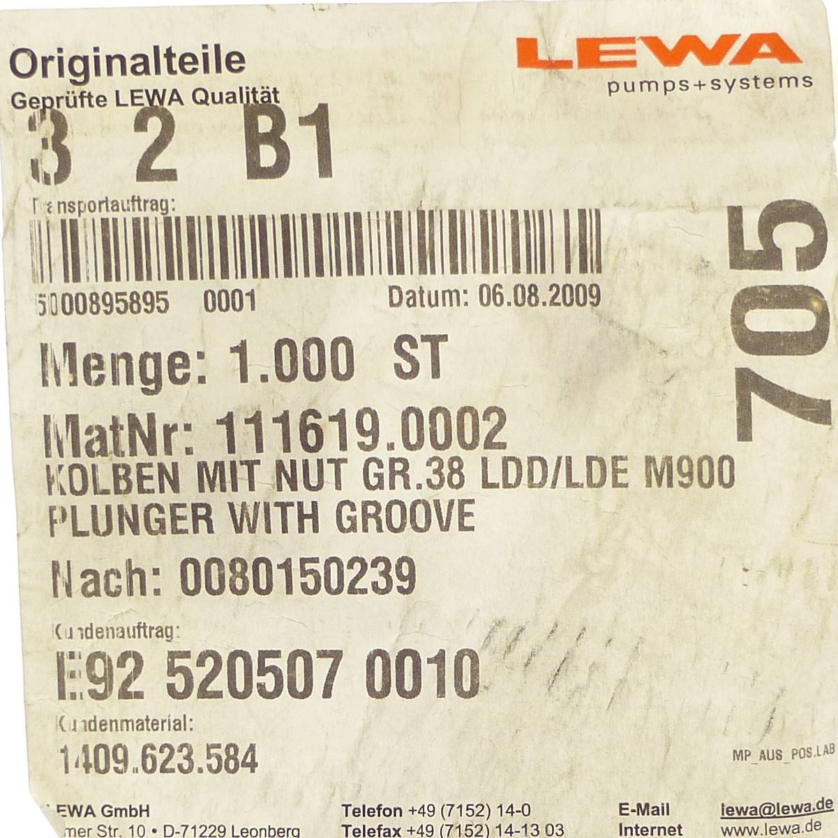 Kolben mit Nut GR.38 LDD/LED M900