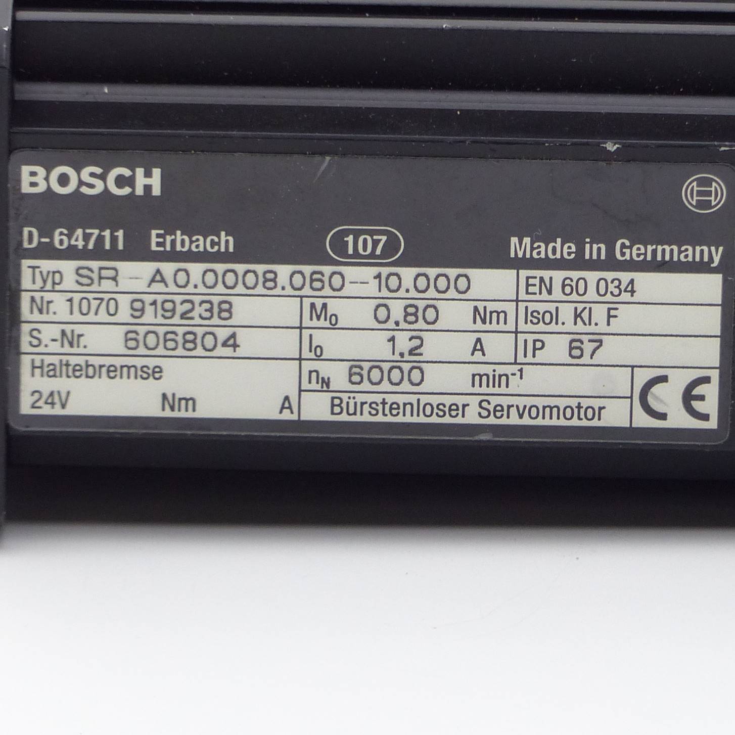 Bürstenloser Servomotor SR-A0.0008.060-10.000 