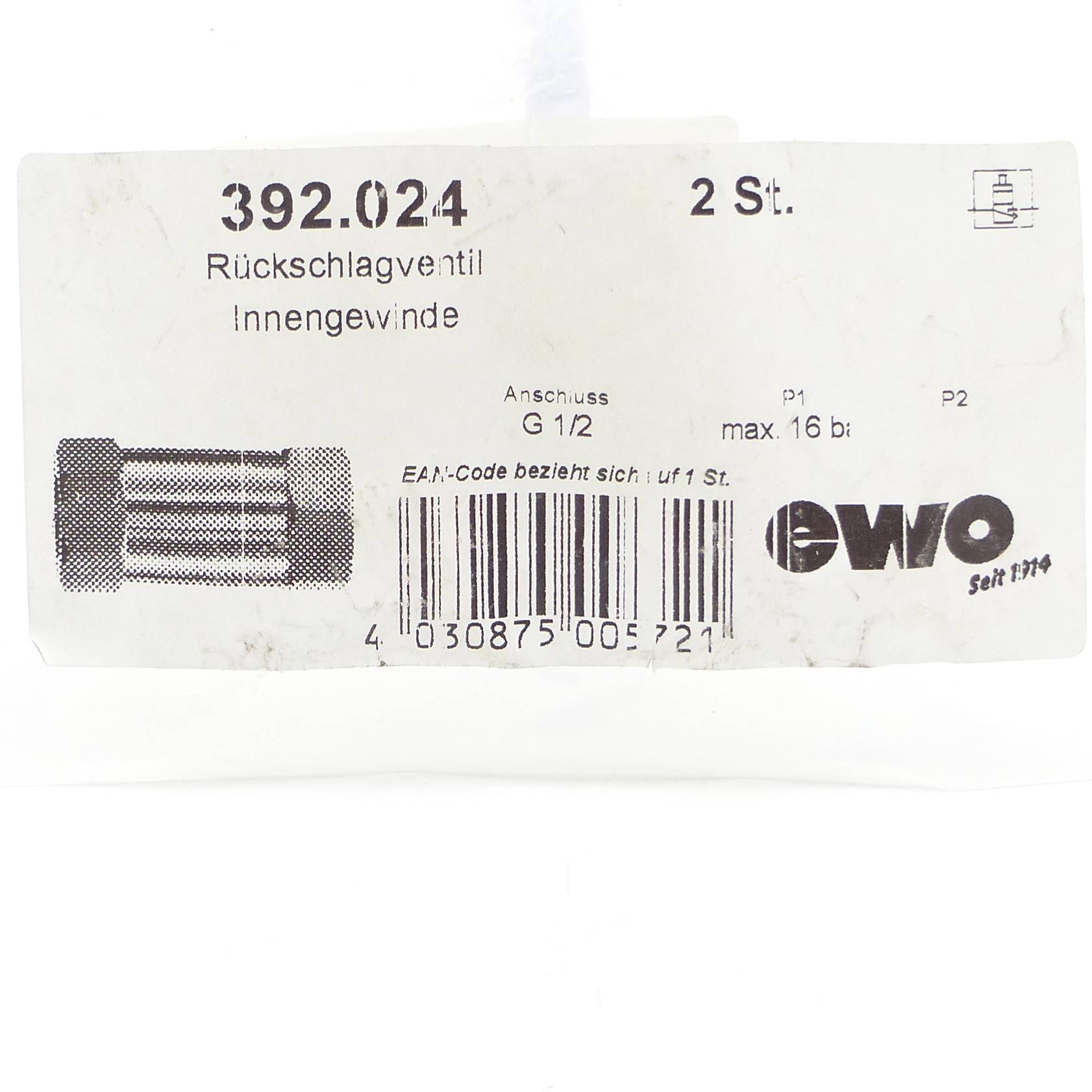 Check Valve Innengewinde 392.024 