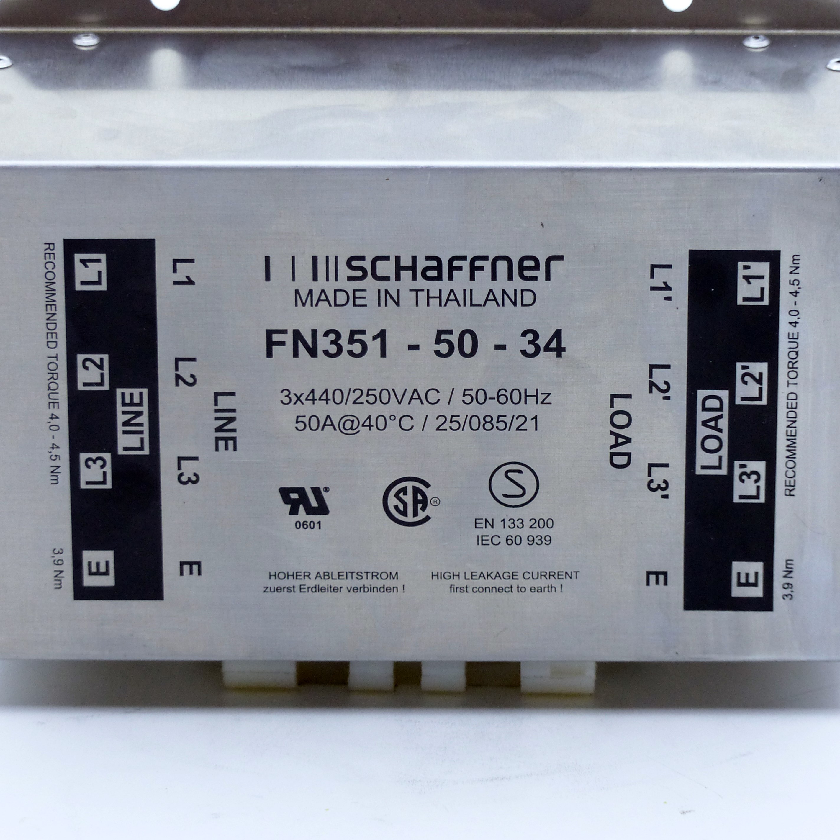 Universeller 3-Phasen EMV-Filter FN351-50-34