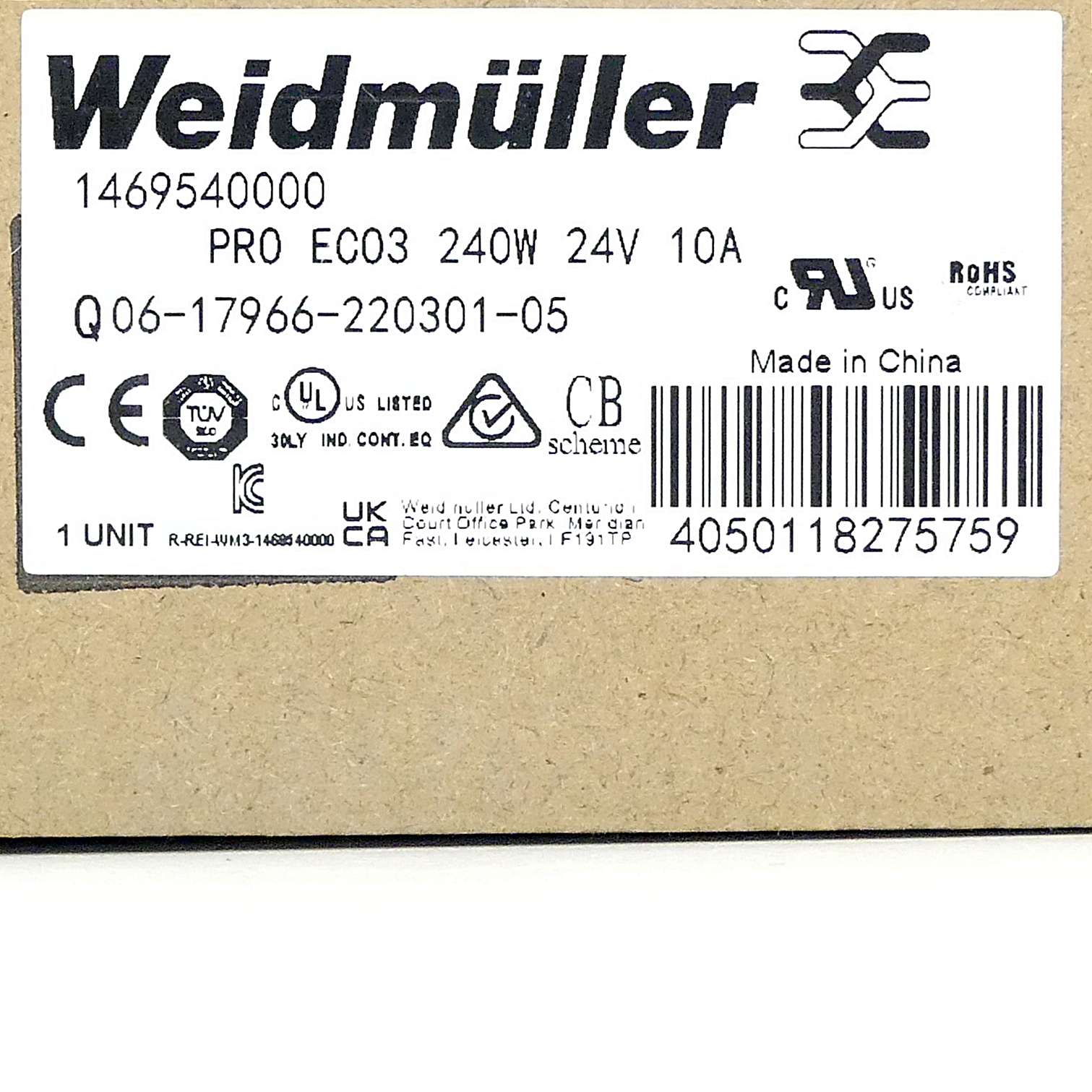 Switch-mode power supply unit PRO ECO3 240W 24V 10A  New