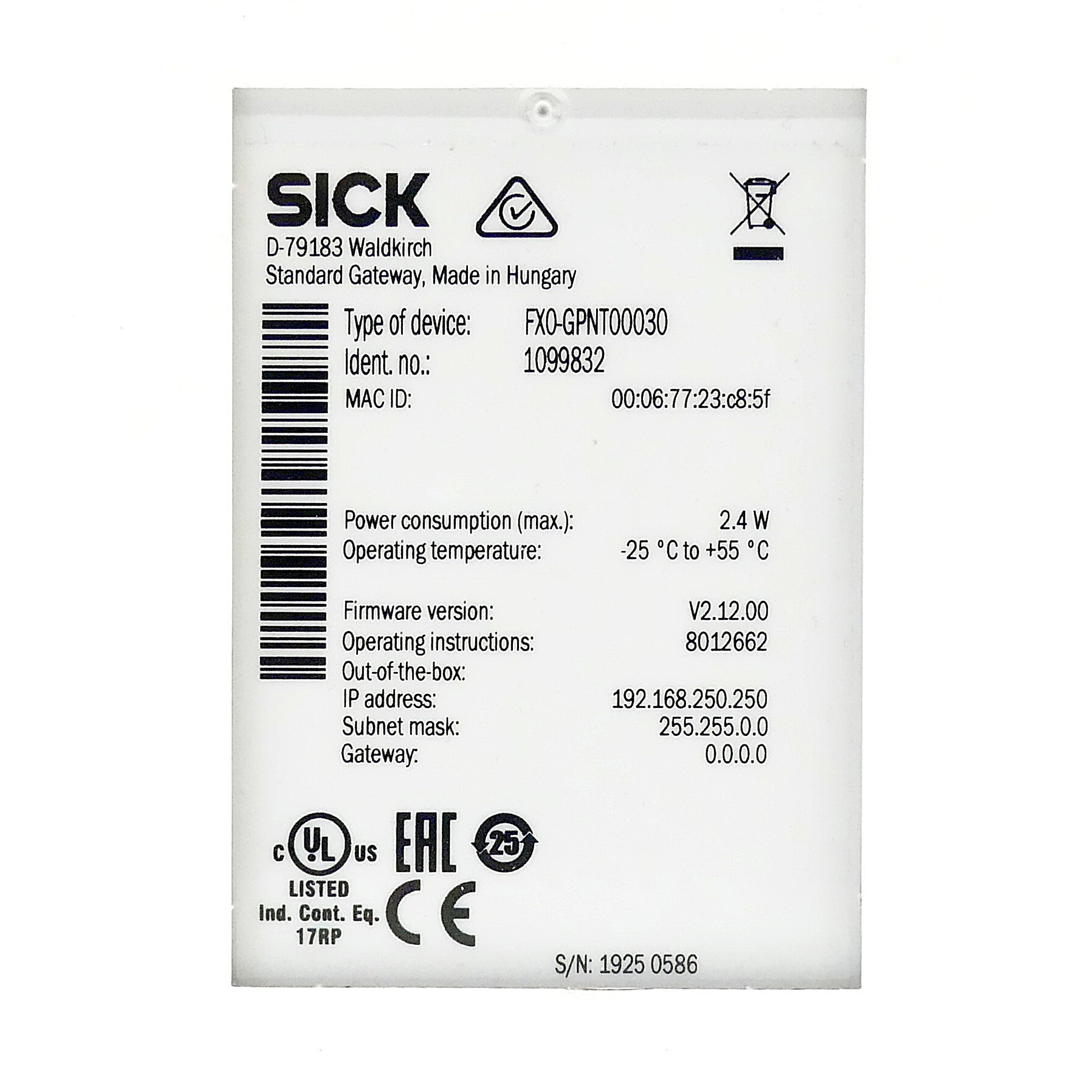 Sicherheitssteuerung FX0-GPNT00030 