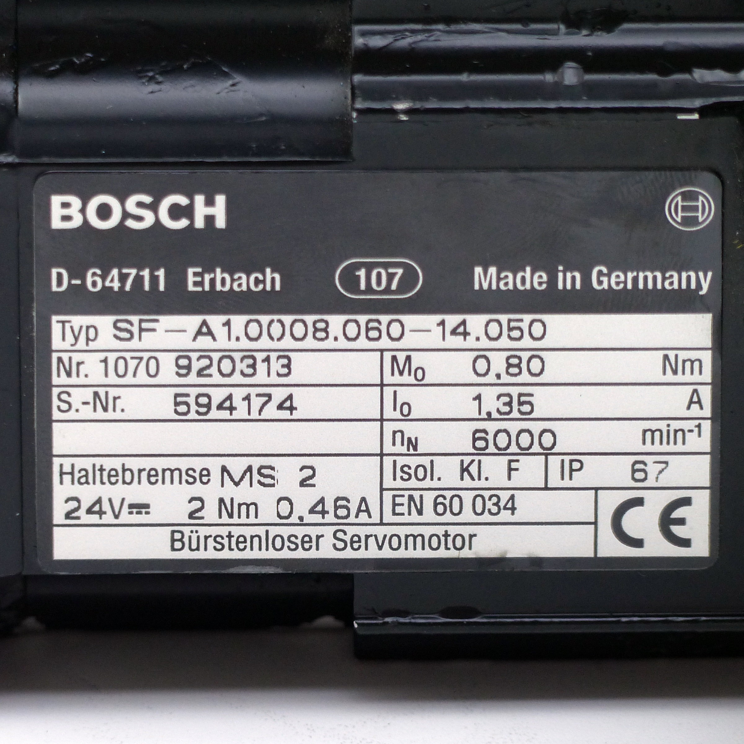 Bürstenloser Servomotor SF-A1.0008.060-14-050 