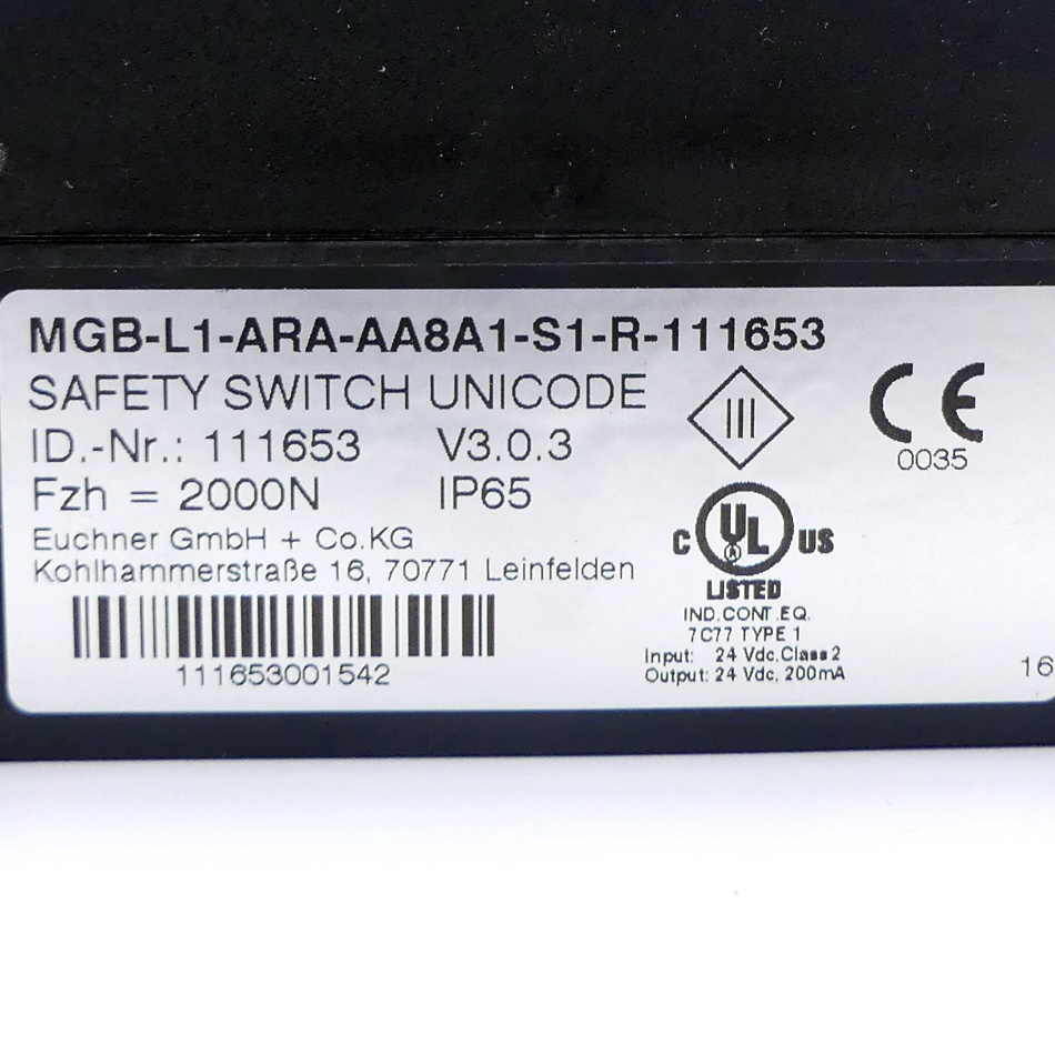 Safety Switch MGB-L1-ARA-AA8A1-S1-R