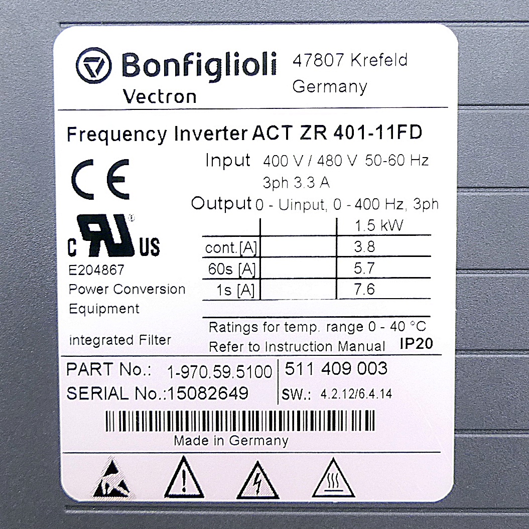 Frequency converter ACT ZR 401-11FD 