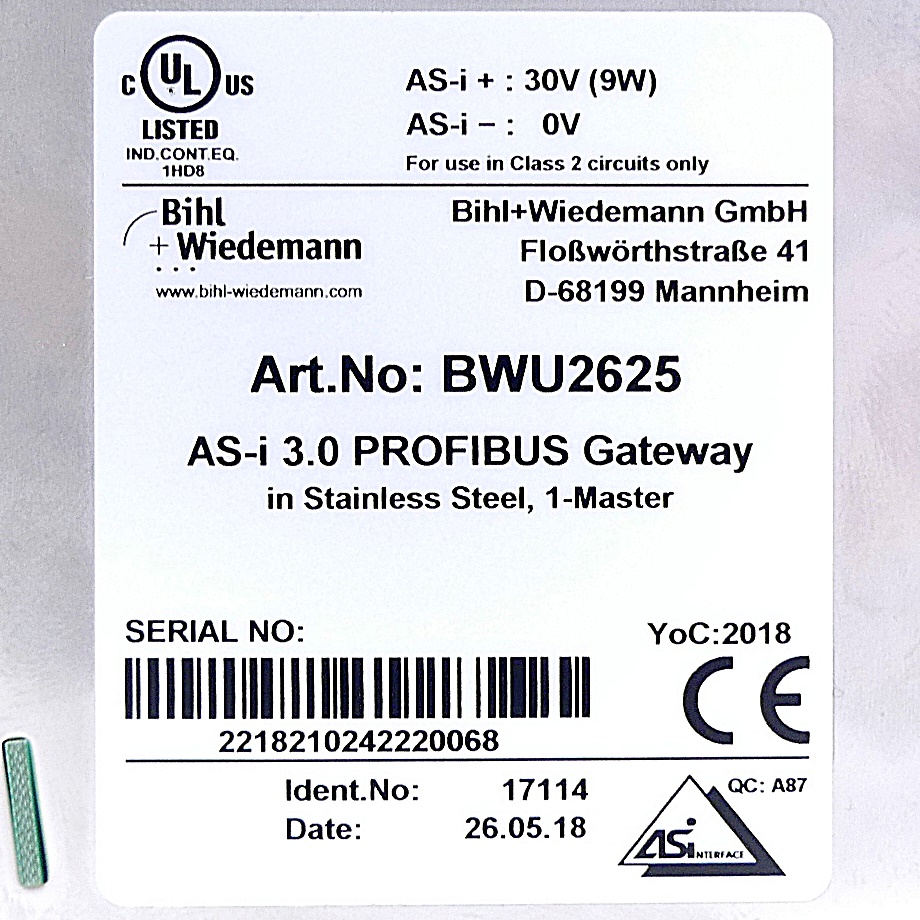 AS-i 3.0 Profibus Gateway