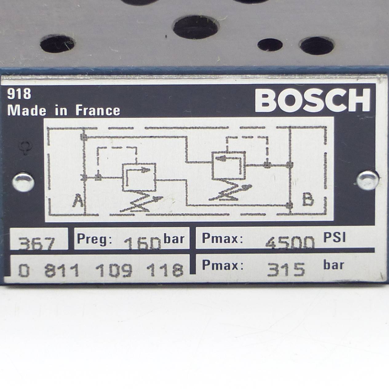 Druckbegrenzungsventil 0 811 109 118 