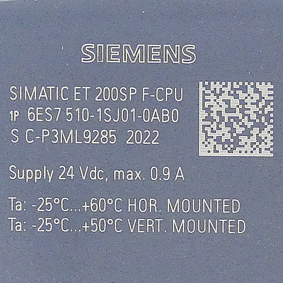 SIMATIC DP CPU 1510SP F-1 PN for ET 200SP central processing unit with work memory 