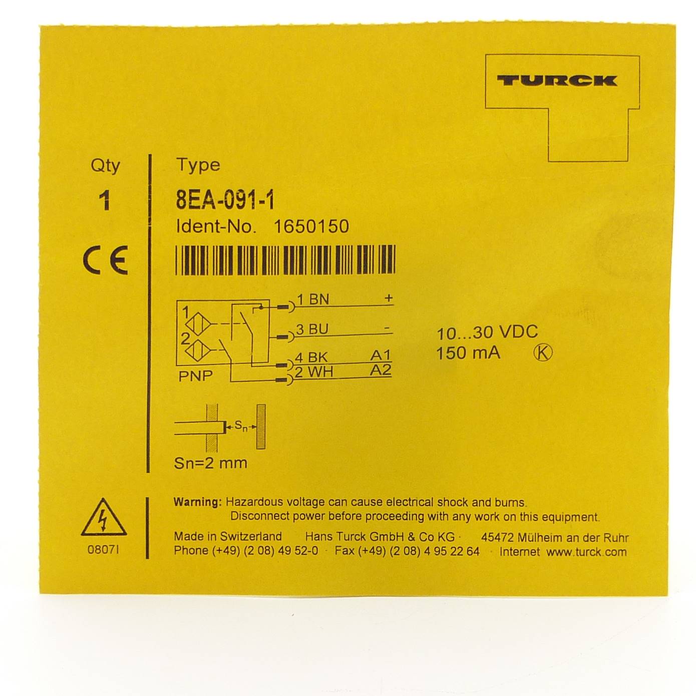 Zylinderschalter 8EA-033-1X91-1 