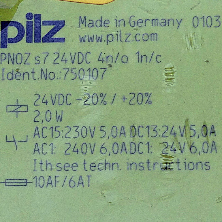 PNOZ s7 24VDC 4n/o 1n/c Sicherheitsschaltgerät  