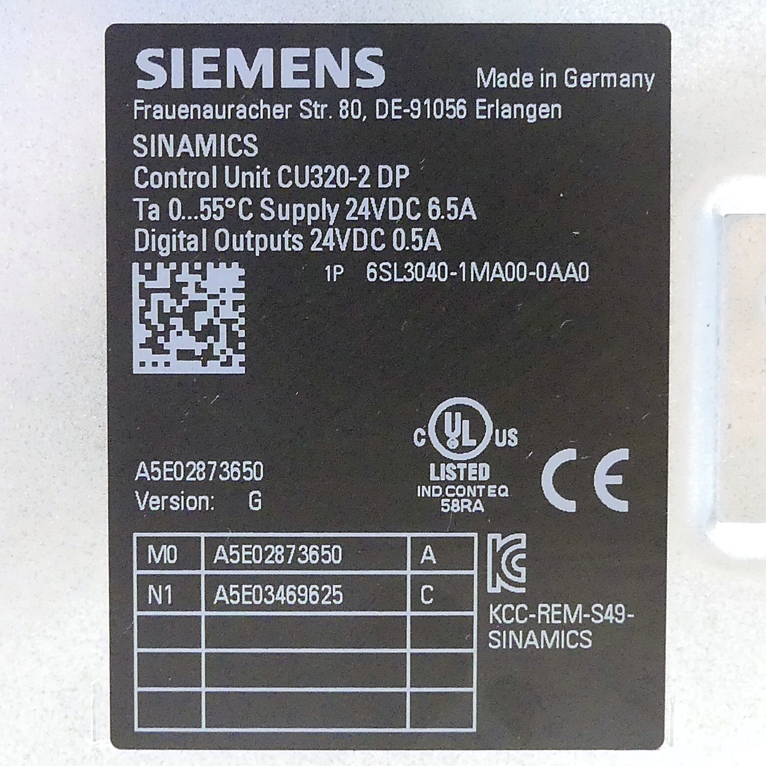 SINAMICS Control unit CU320-2 DP (Version G) 