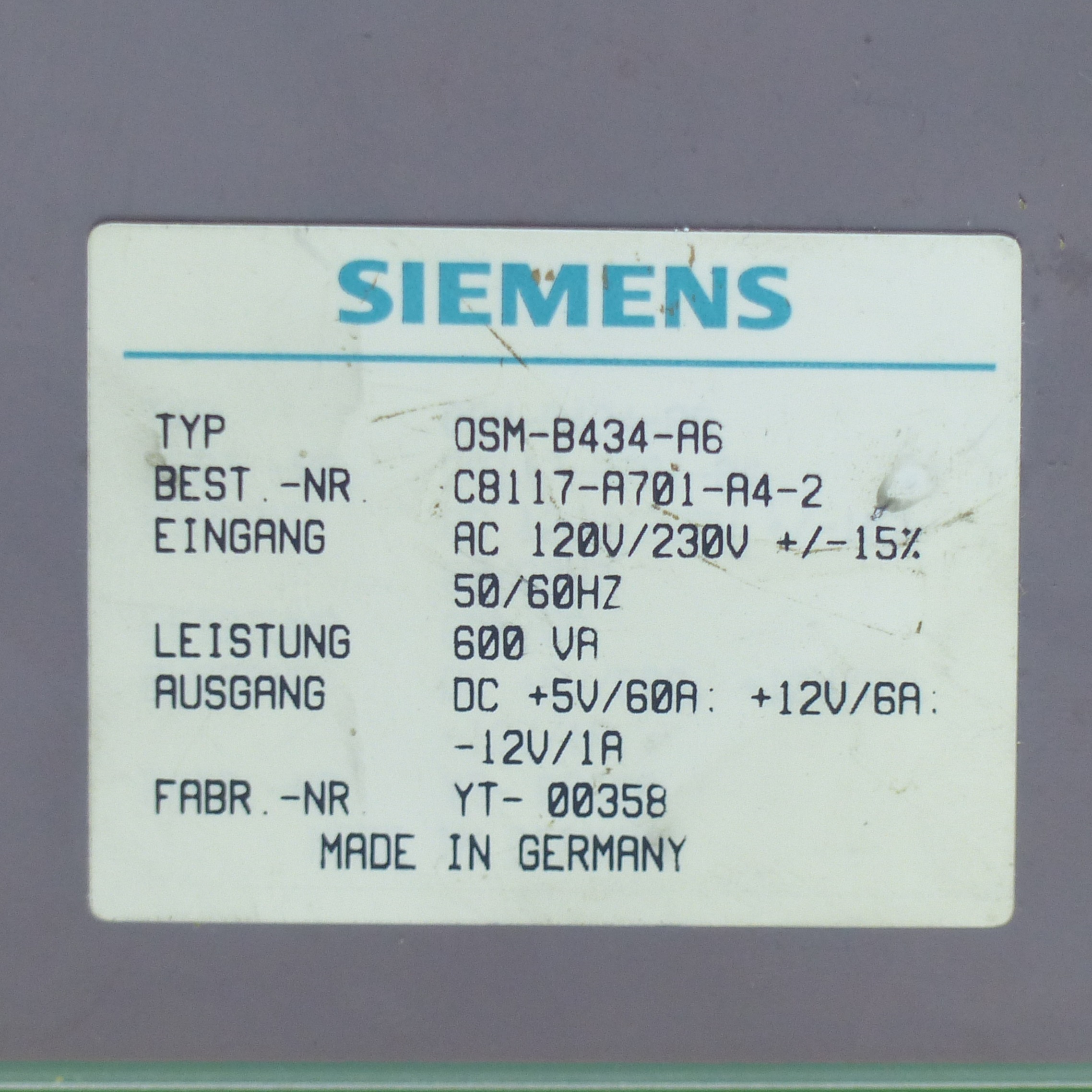 Power Supply Unit OSM-B434-A6 