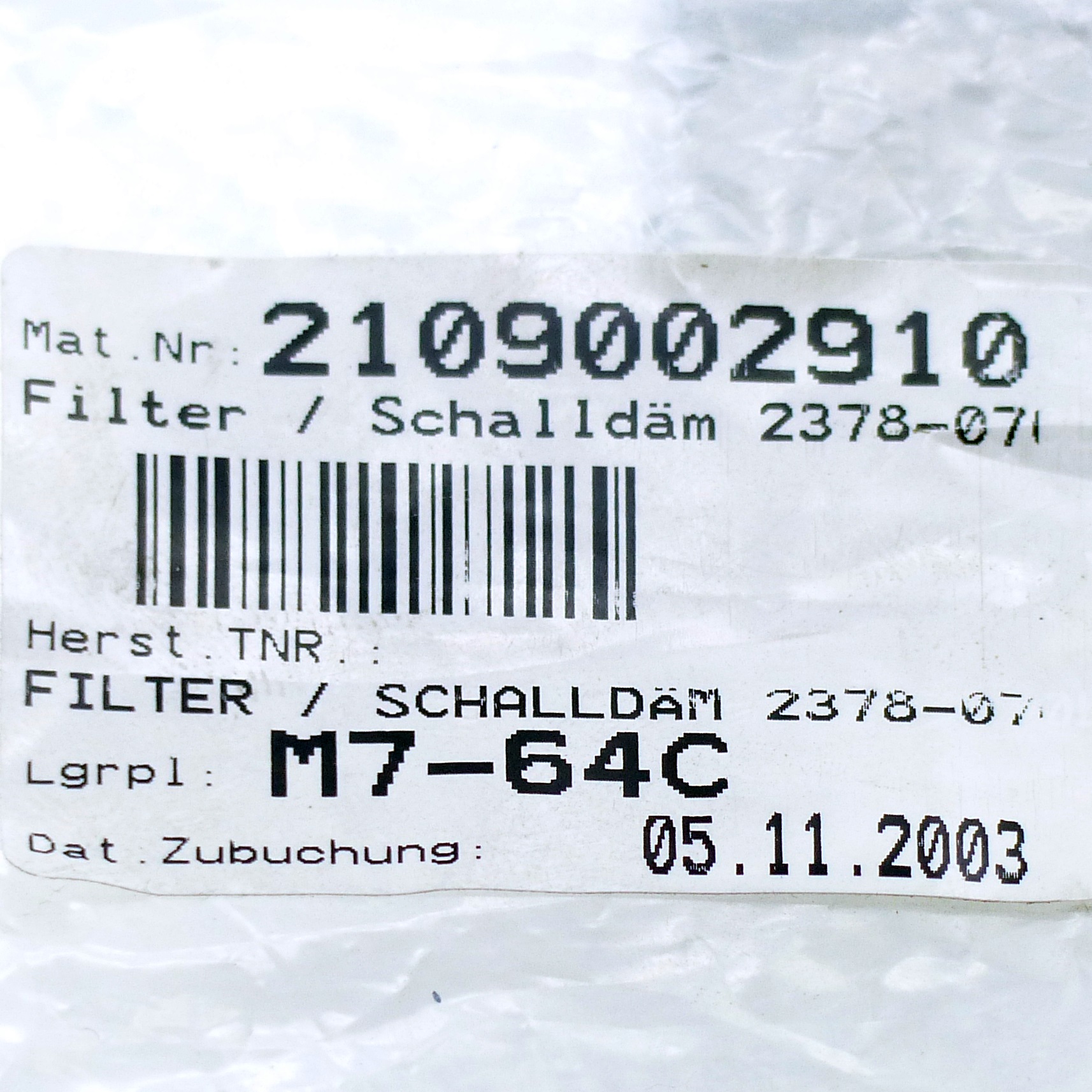 Filter / Schalldämpfer 2378 