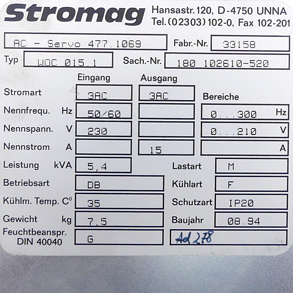 AC - Servo 477.1069 Servoantrieb 