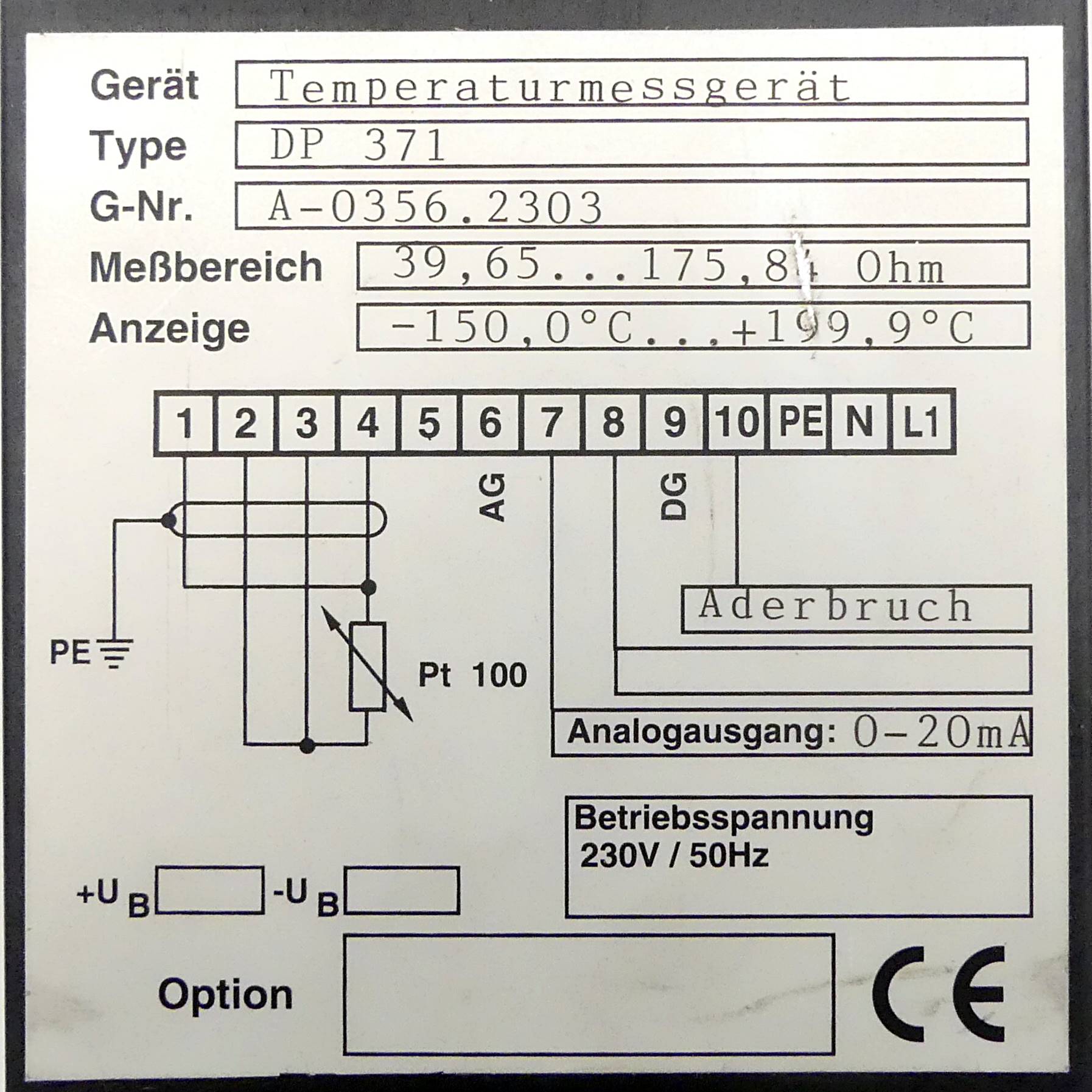 Temperaturmessgerät DP 371 
