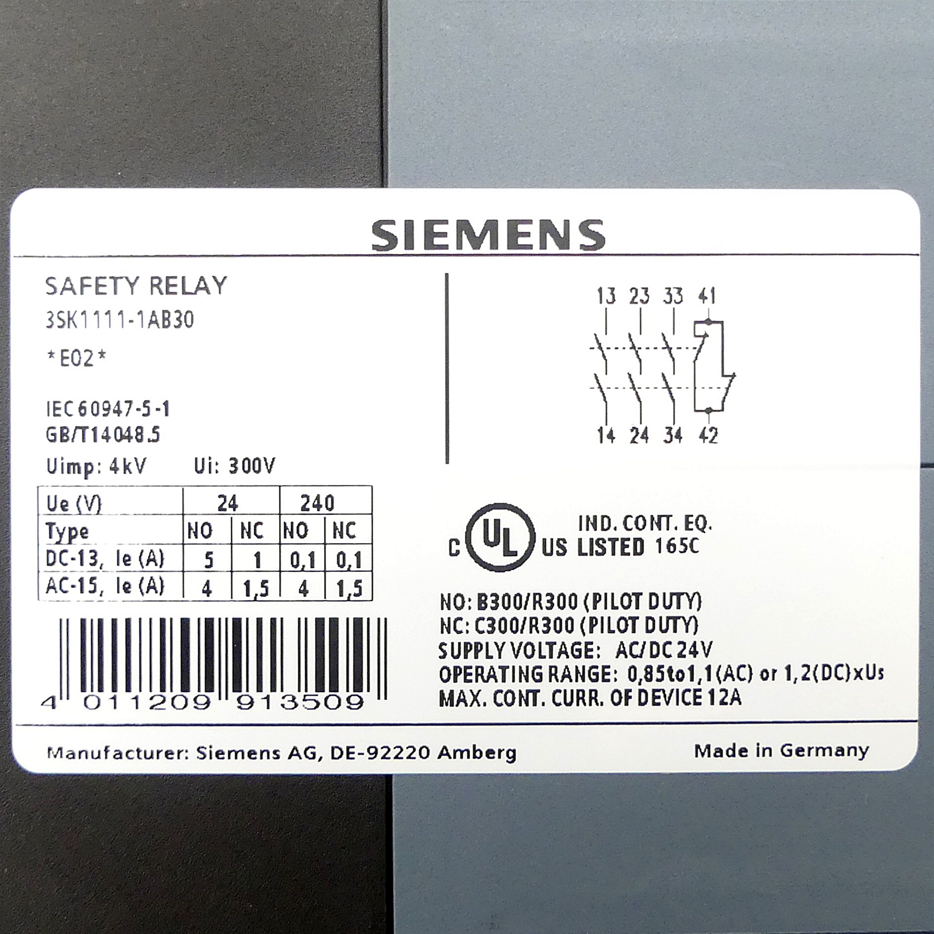SIRIUS Safety relay 