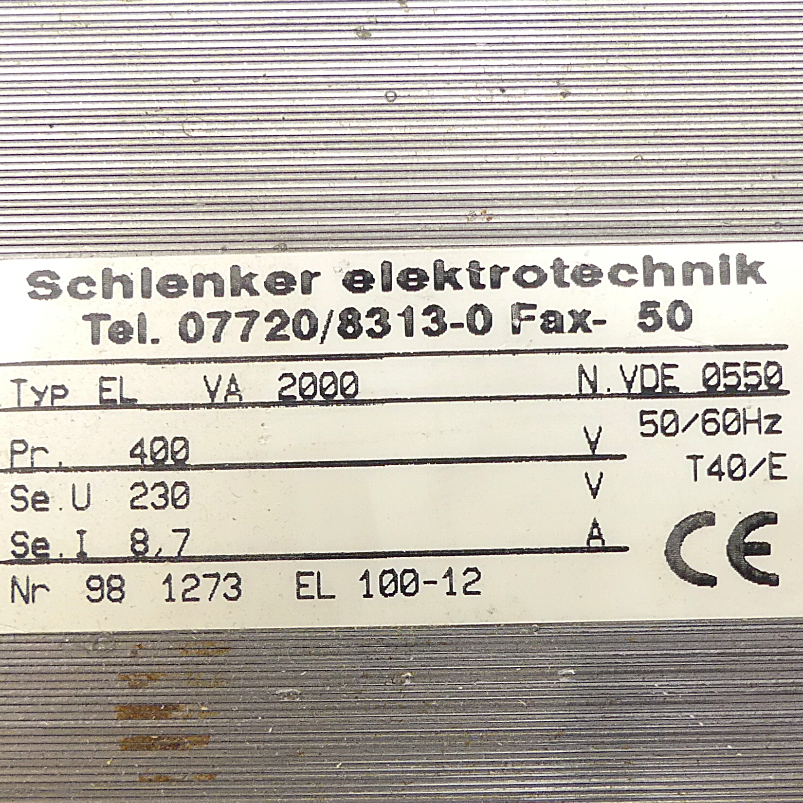 Safety transformerEL VA 2000