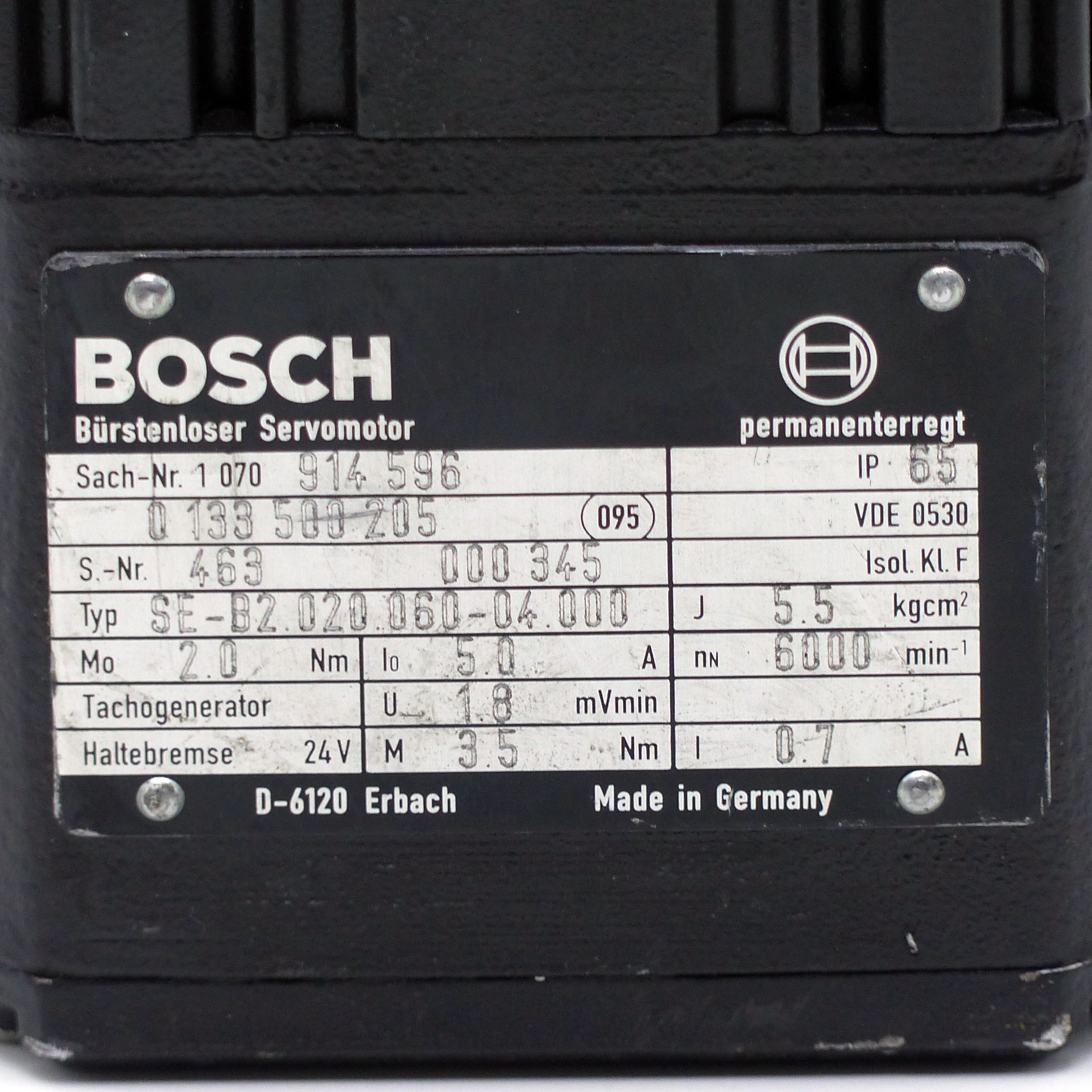 Bürstenloser Servomotor SE-B2.020.060-04.000 