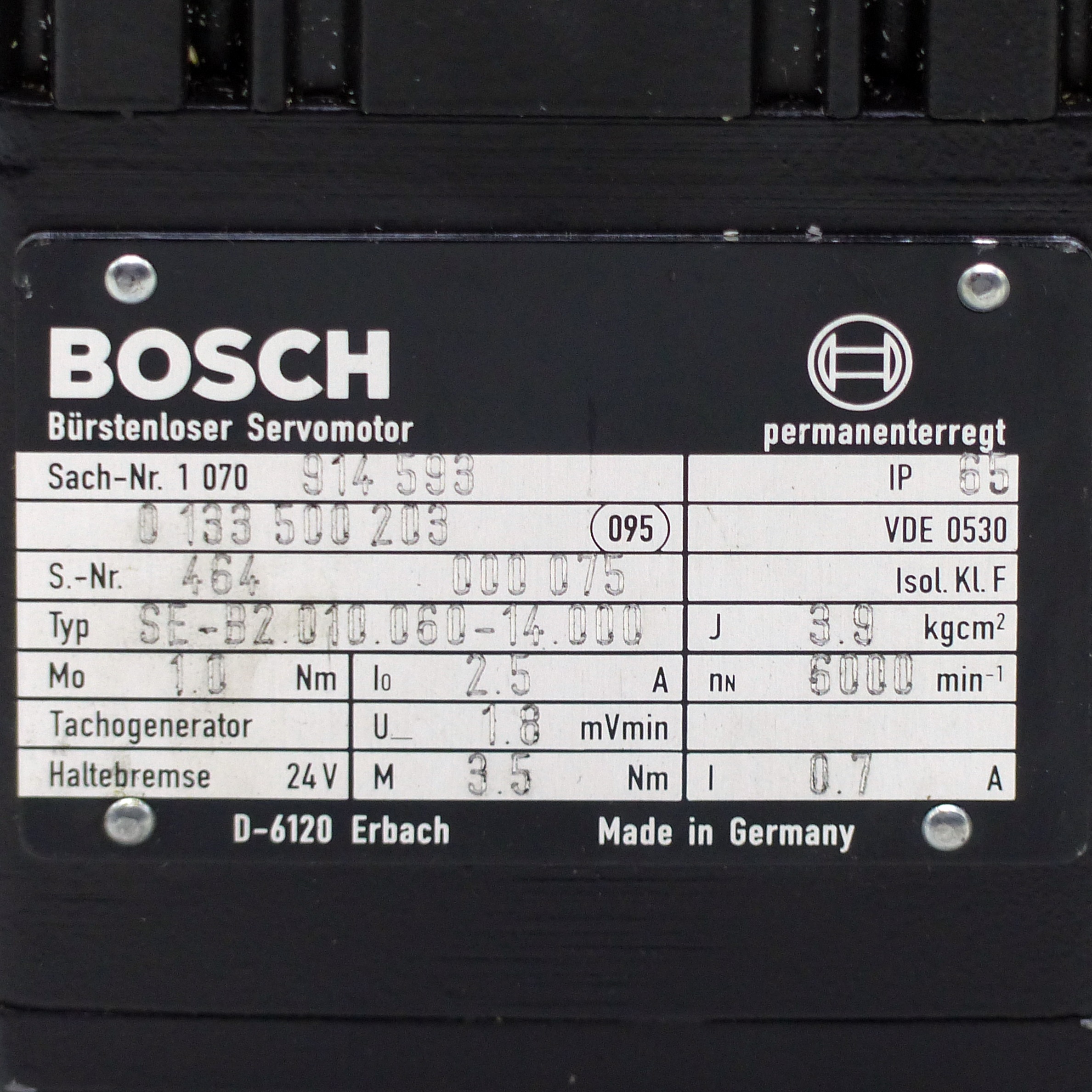 Bürstenloser Servomotor SE-B2.010.060-14.000 