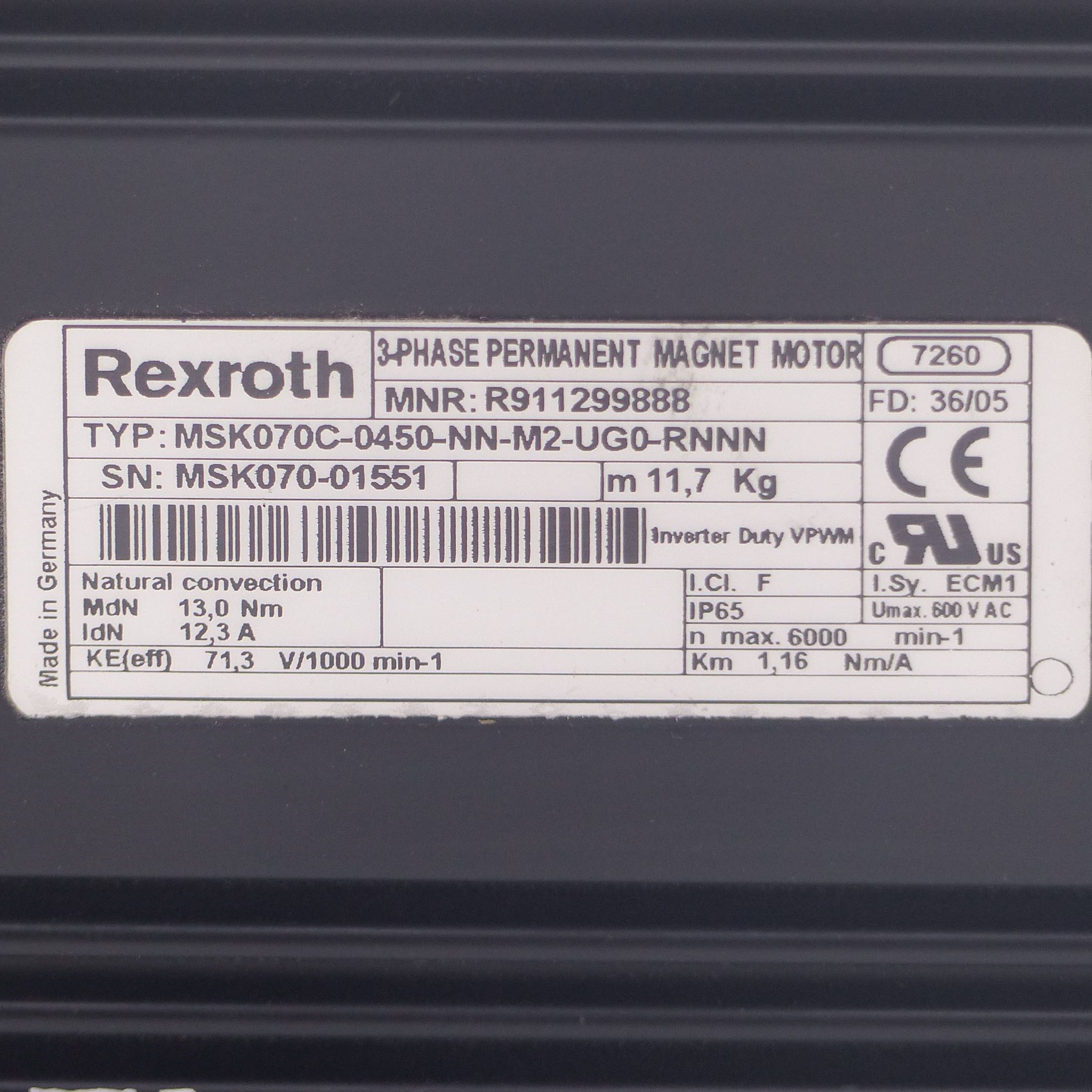 Permanent Magnet Motor MSK070C-0450-NN-M2-UG0-RNNN 
