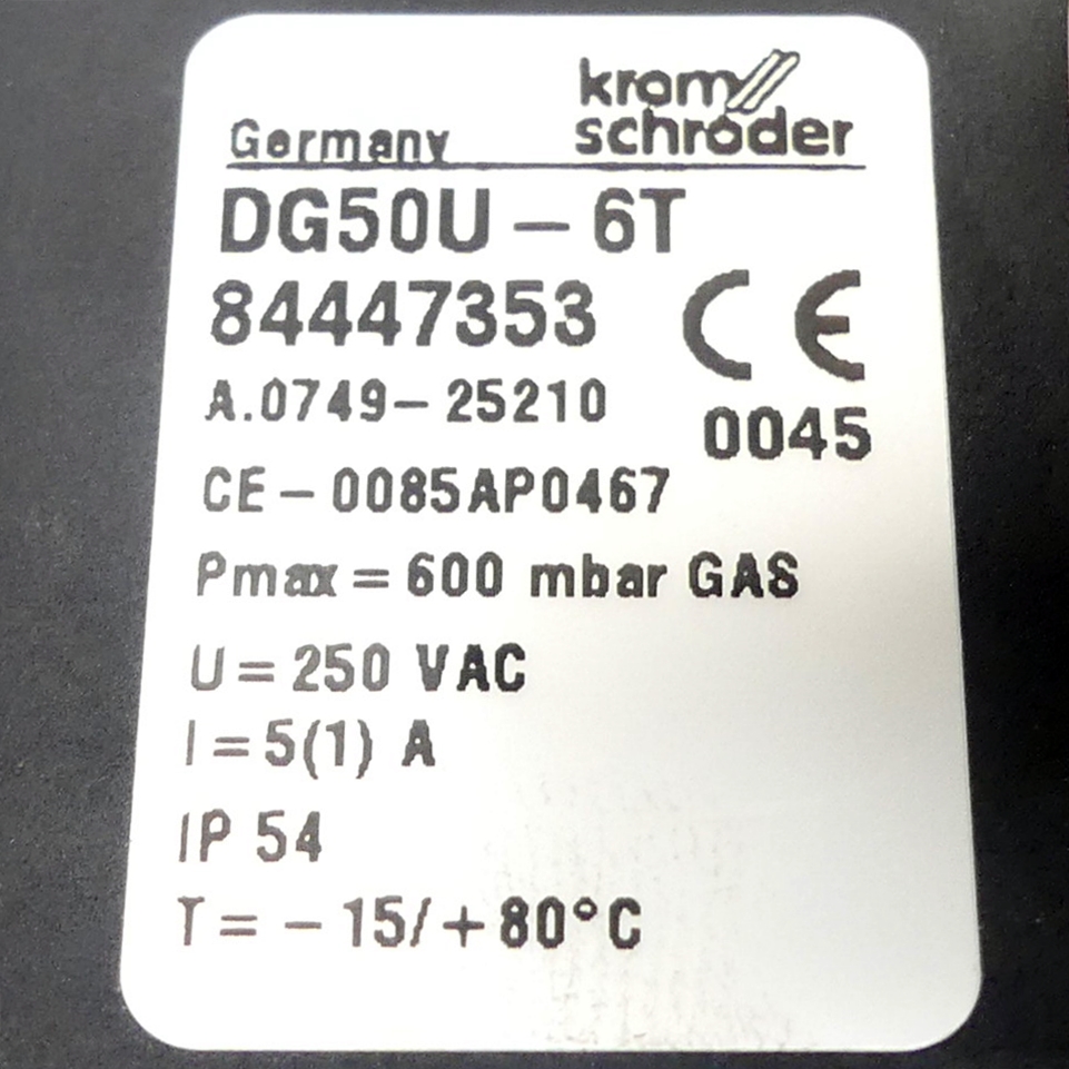 Pressure switch for gas DG50U-6T 