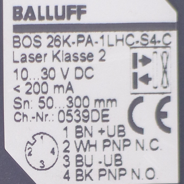 Lichttaster BOS 26K-PA-1LHC-S4-C 