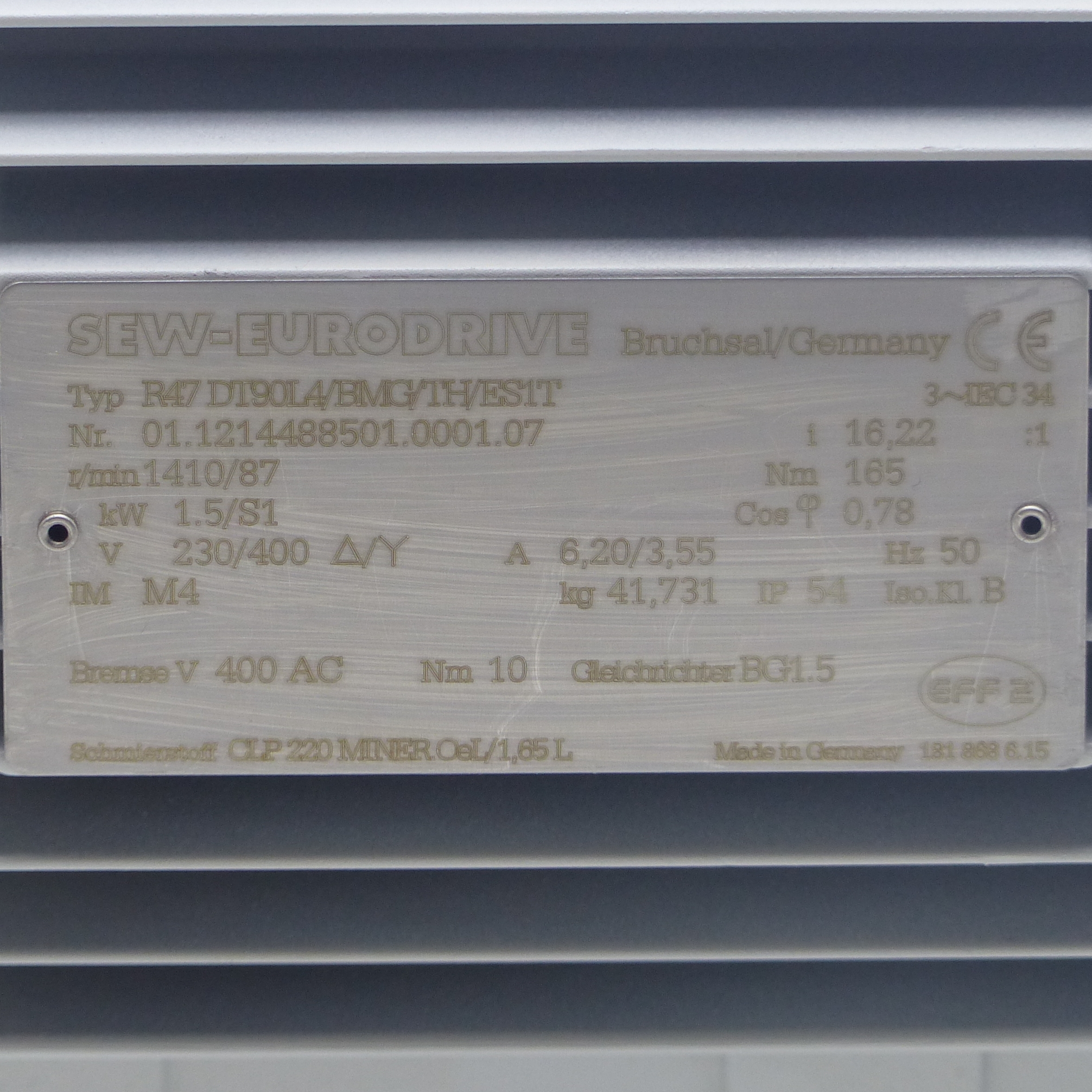 Getriebemotor R47 DT90L4/BMG/TH/ES1T