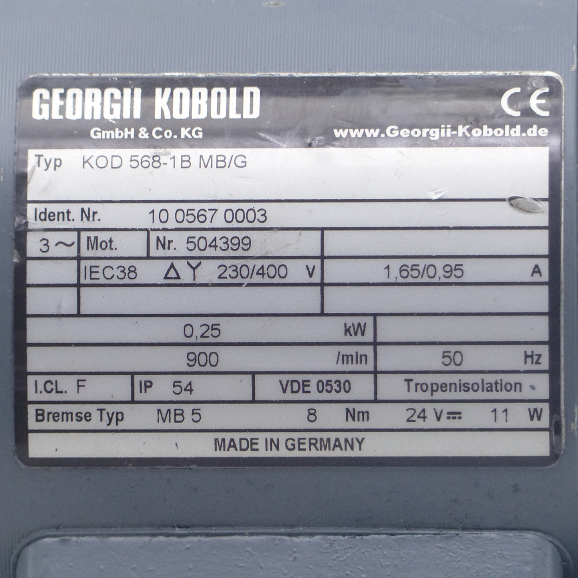 Drehstrommotor KOD 568-1B MB/G 