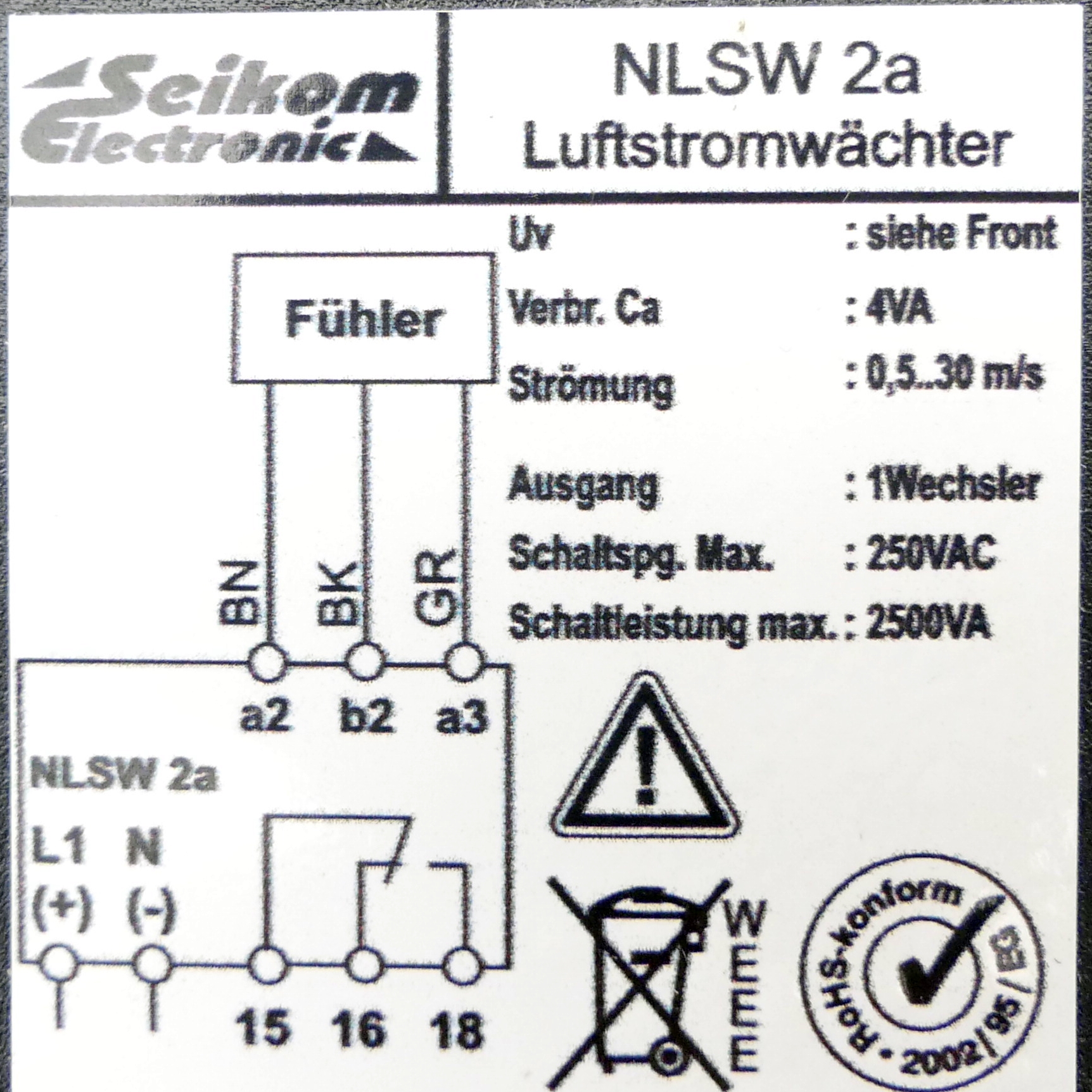 Evaluation unit air flow monitor