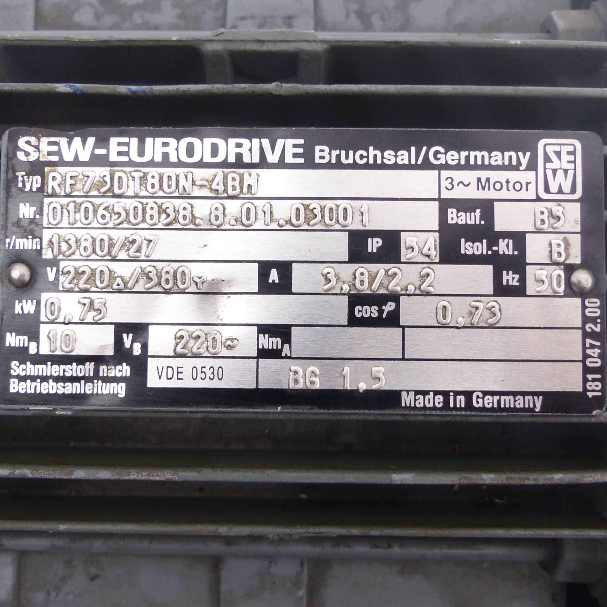 Getriebemotor RF73DT80N-4BM 